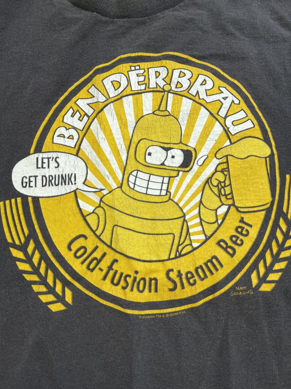 Cartoon Network × Vintage Vintage 2008 Futurama Bender Beer Tee Size US XL / EU 56 / 4 - 2 Thumbnail