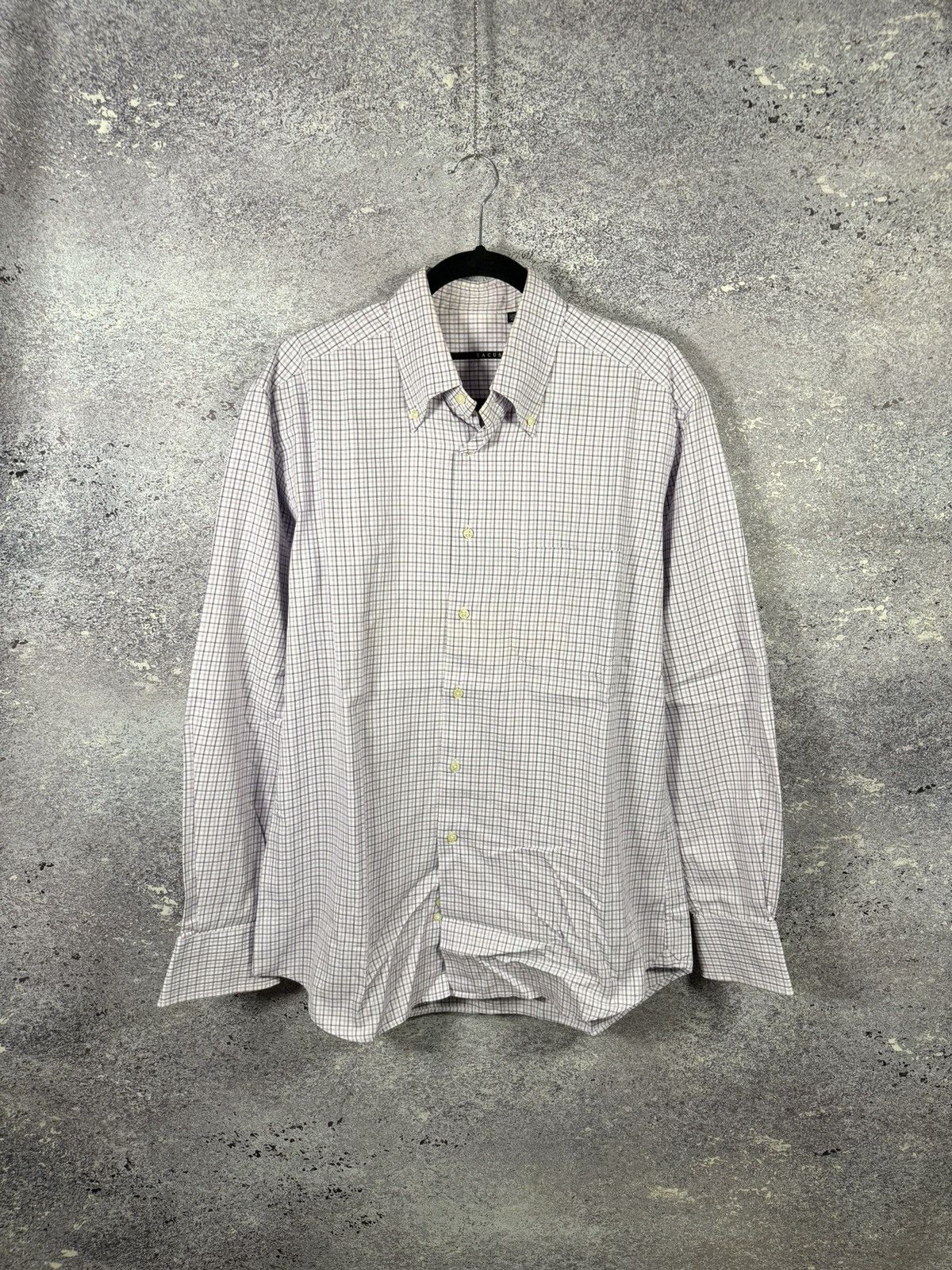 Designer × Japanese Brand × Vintage Xacus Button Shirt Madi Italy Men’s XLarge Check Collar Size US XL / EU 56 / 4 - 1 Thumbnail