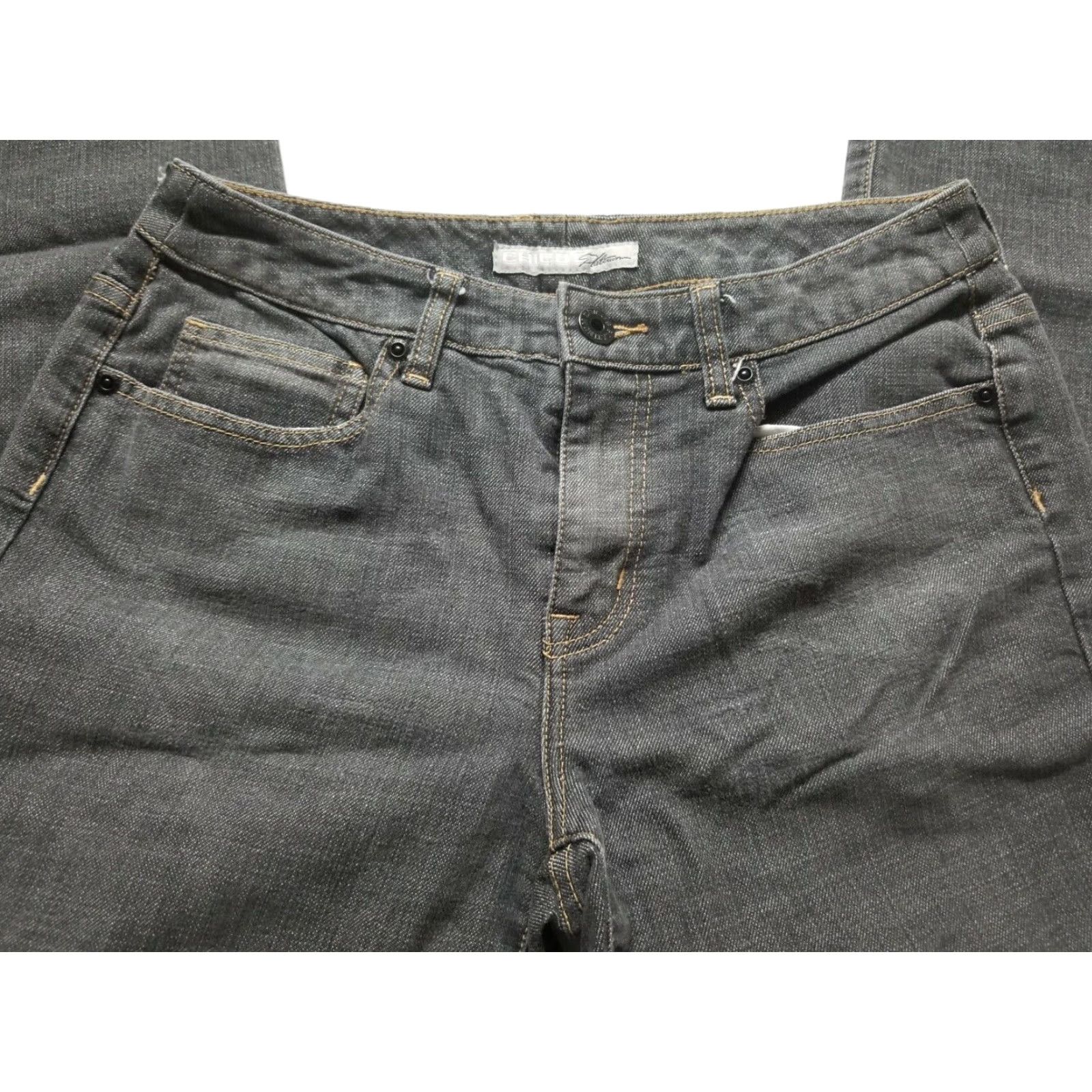 Vintage CHICOS Platnium Jeans Gray Size 0 Regular 12 Distressed Size 34" / US 12 / IT 48 - 3 Thumbnail