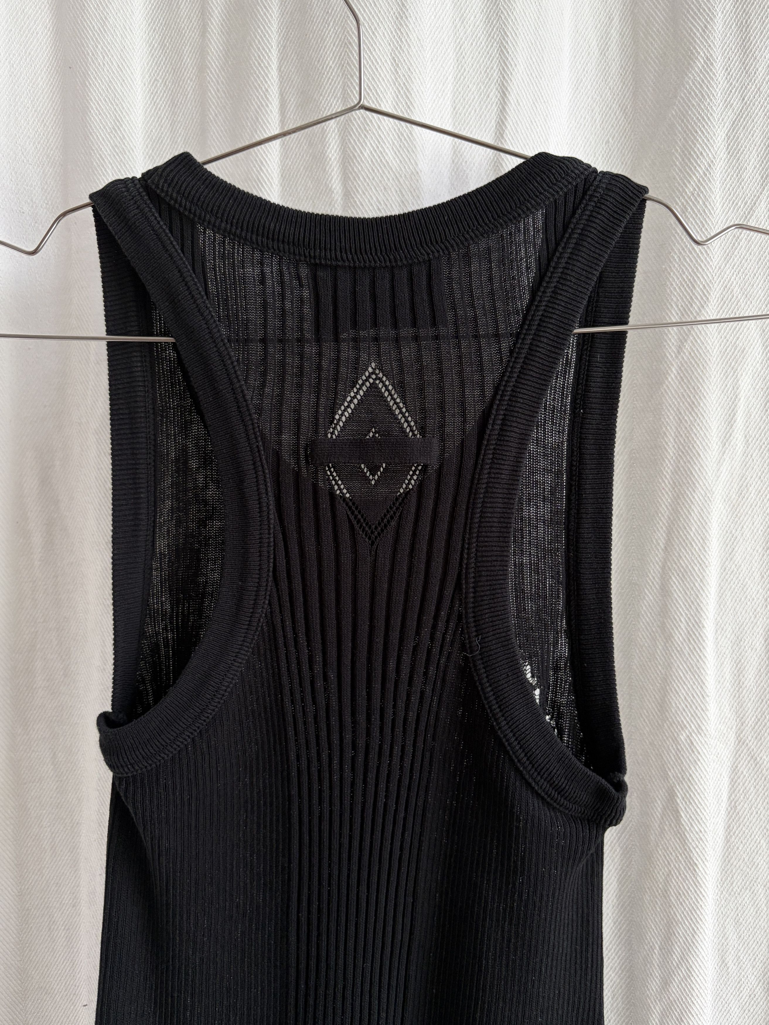 Jean Paul Gaultier 90s Structured Semi-Sheer Ribbed Mini Dress Size M / US 6-8 / IT 42-44 - 7 Thumbnail