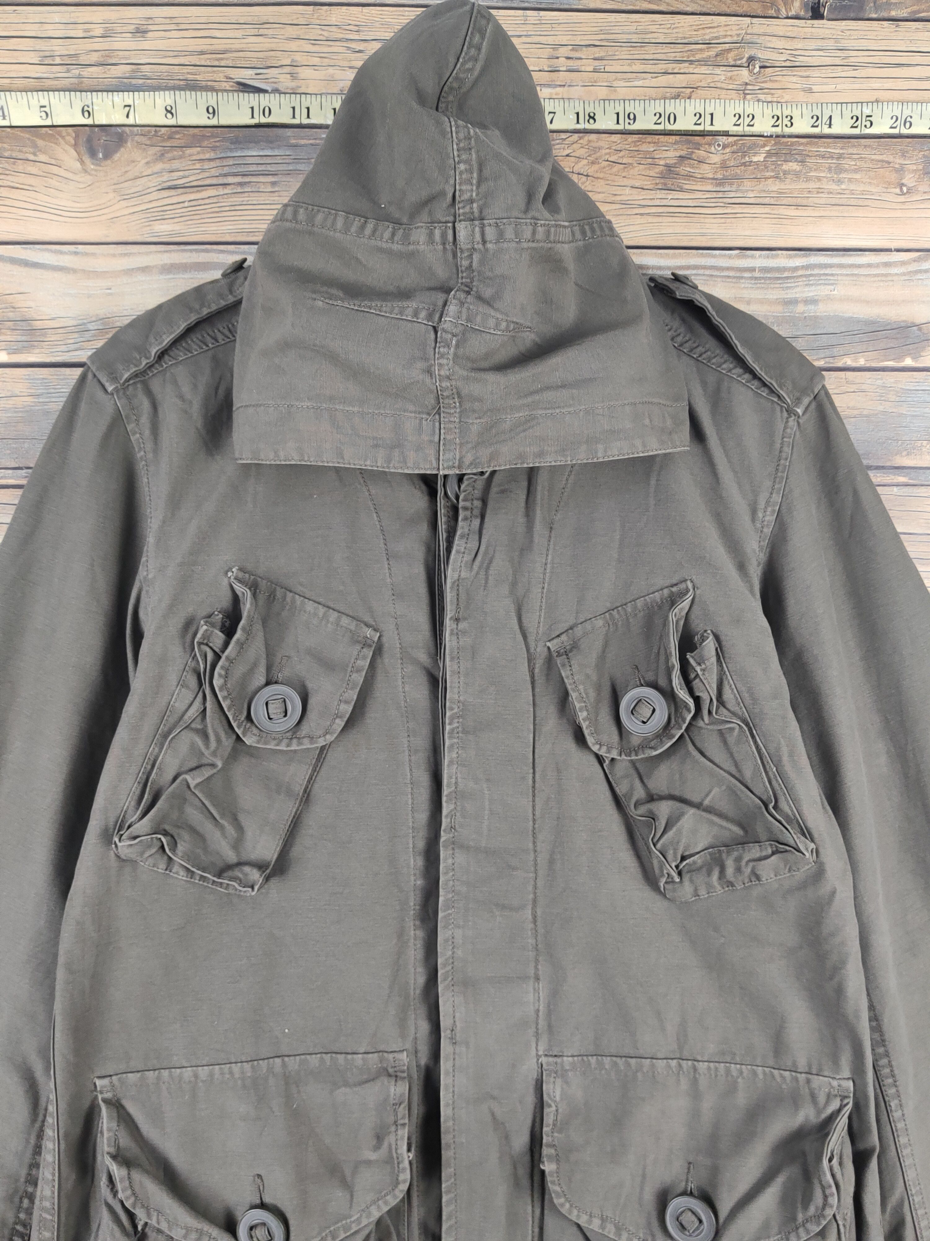 Japanese Brand Back Number Olive Military multipocket Hoodie Jackets #W1651 Size US M / EU 48-50 / 2 - 2 Thumbnail