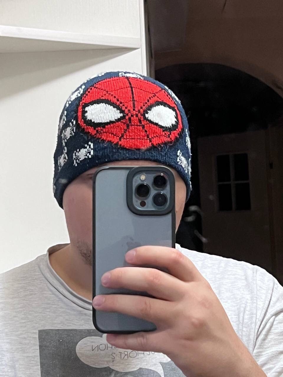 Japanese Brand × Vintage Y2k Spider Man Beanie Hat Eye Big Logo 00s Size ONE SIZE - 4 Thumbnail