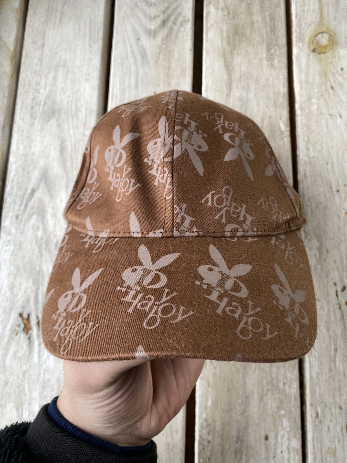 Playboy × Vintage Vintage Monogram Bunny PLAY BOY sex porn sk8 cap Hat Size ONE SIZE - 2 Thumbnail