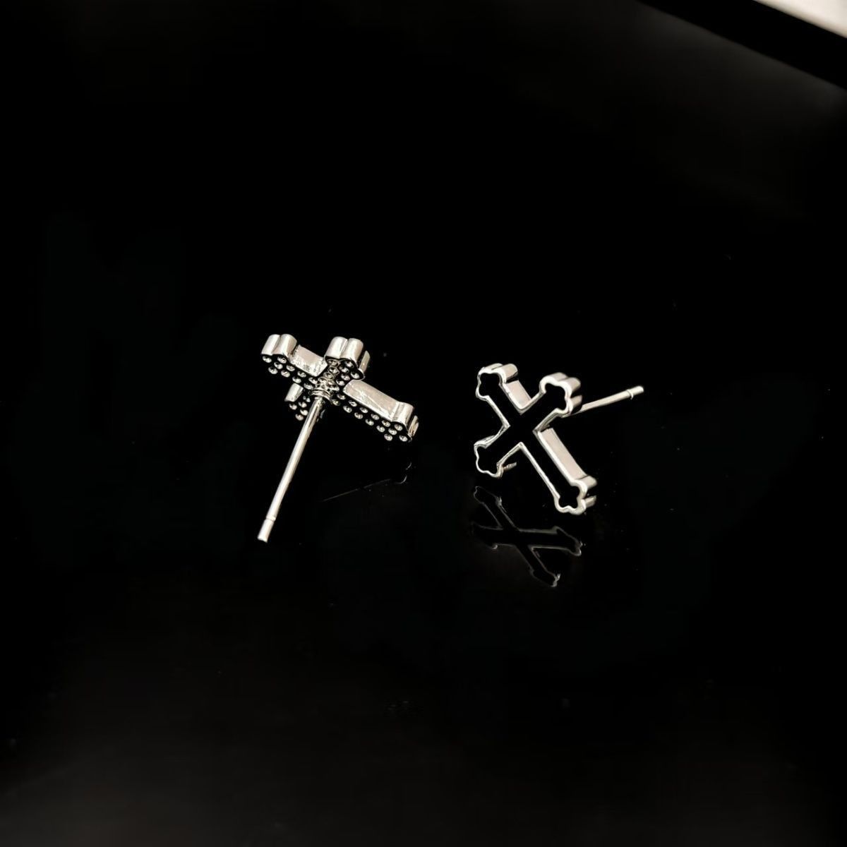 Jewelry Cross Future Earrings One Pairs Chrome Jewelry Size ONE SIZE - 1 Thumbnail