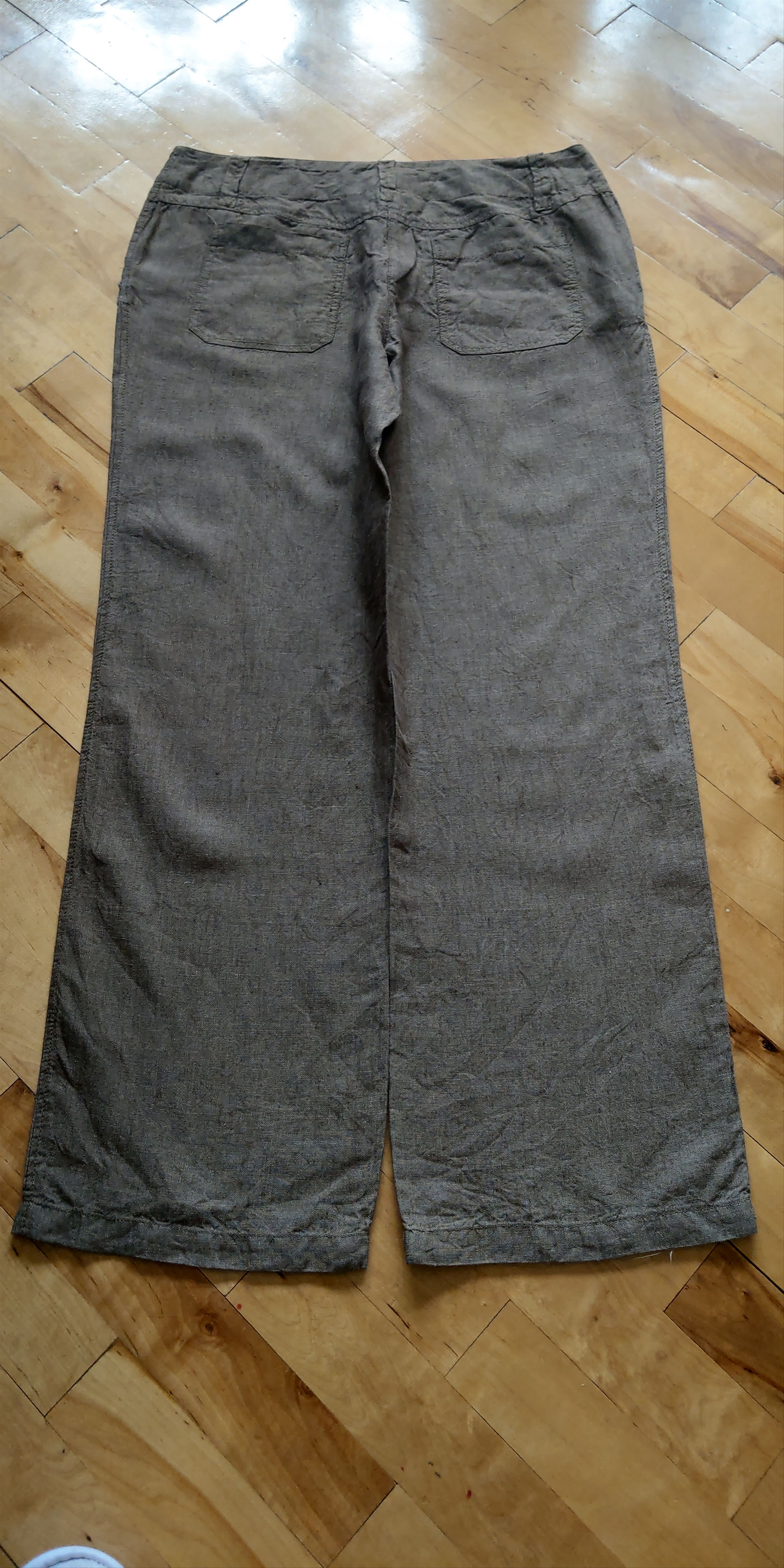 Vintage 100% Linen Pants Flared Baggy Minimalist y2k Vintage Size US 33 - 4 Thumbnail