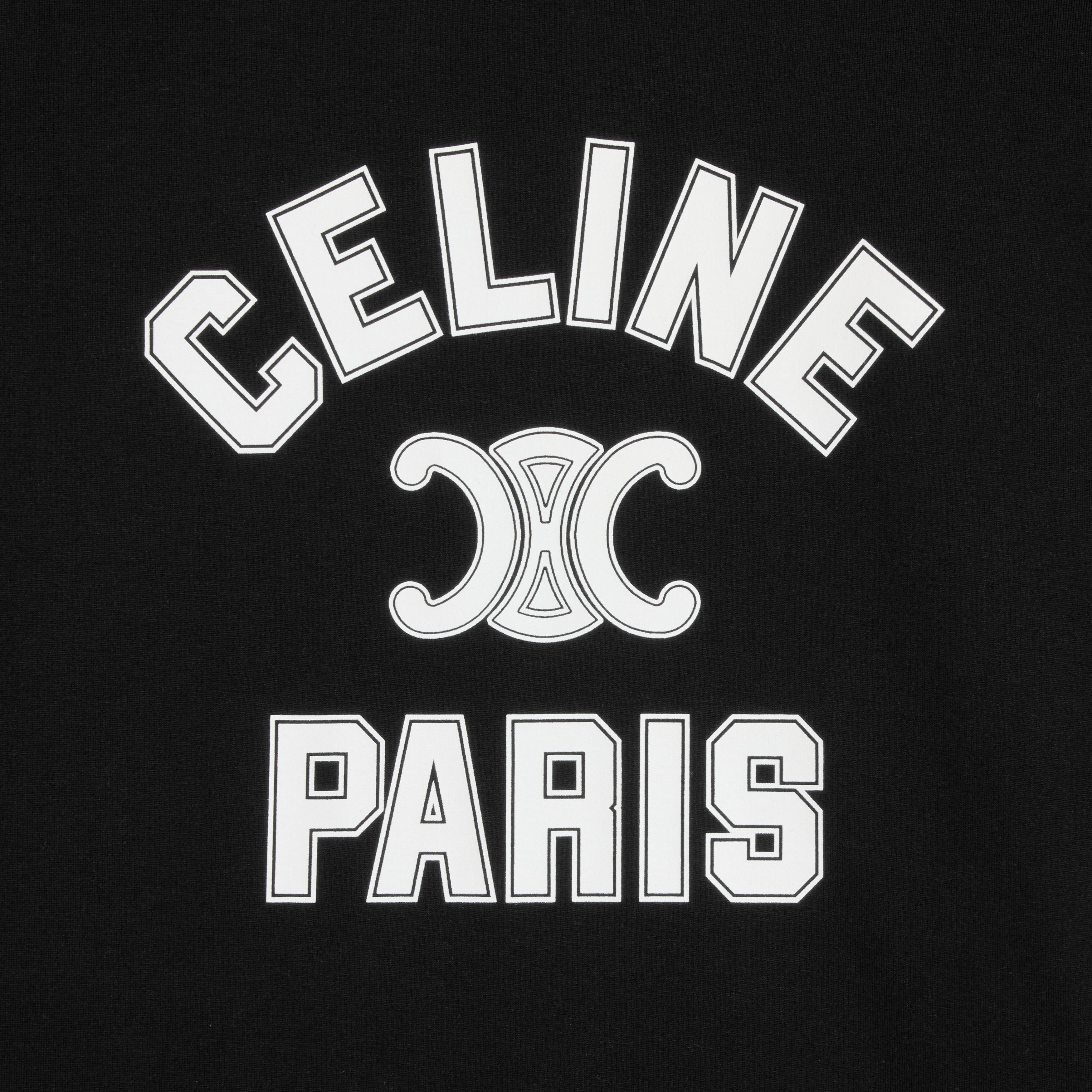 Celine o1bcso1str0925 RX065507Z Celine Paris T-Shirt in Black/Cream Size M / US 6-8 / IT 42-44 - 4 Thumbnail