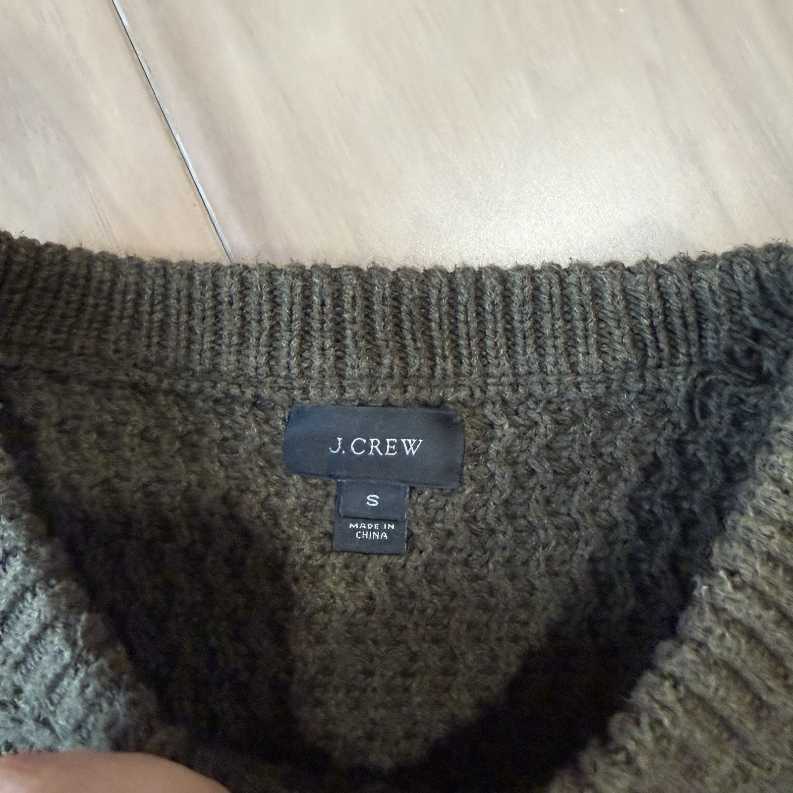 J.Crew J Crew Sweater Small Olive Green Cotton Knit Pullover Size US S / EU 44-46 / 1 - 8 Thumbnail