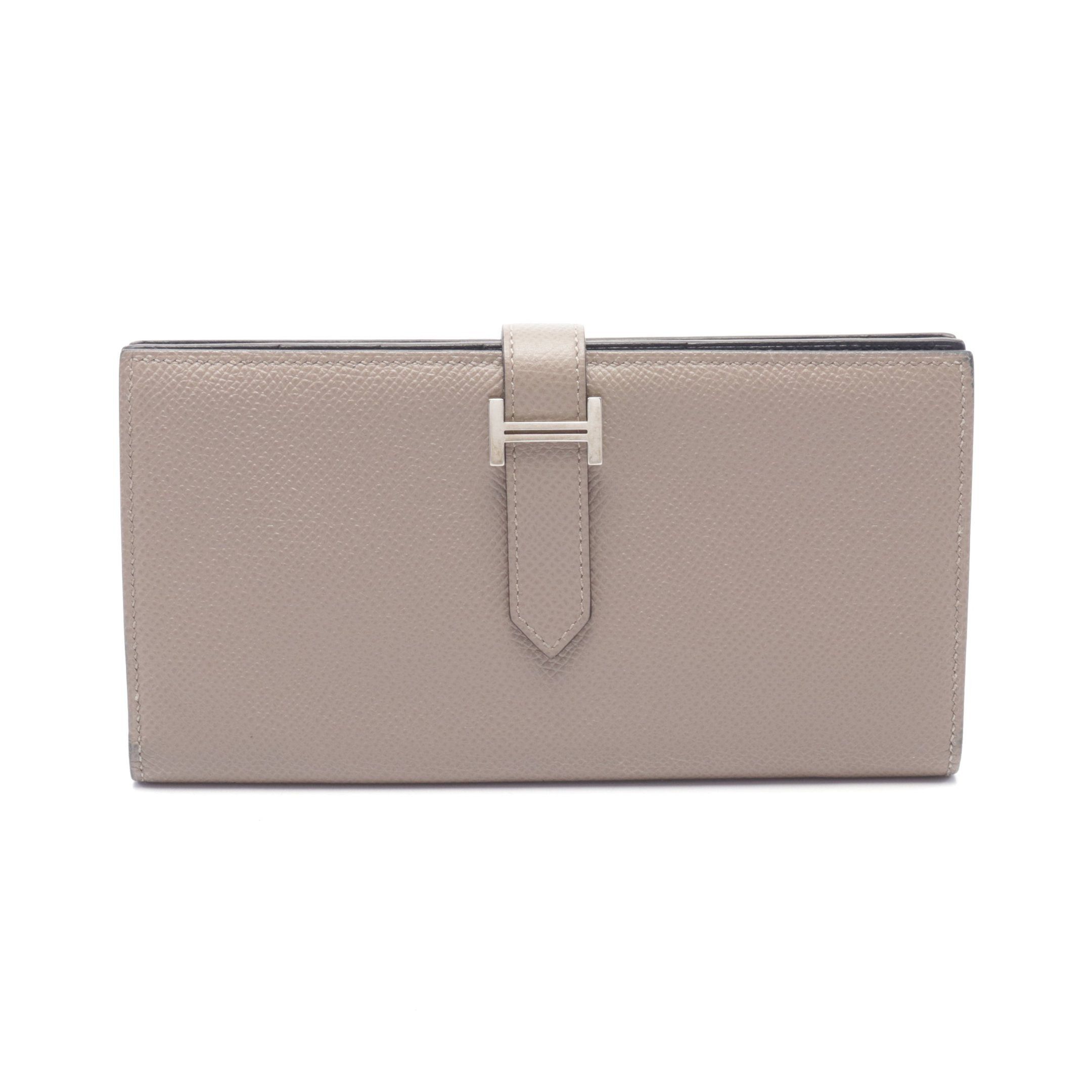 Hermes Hermes Bear Souffle Verso Gris Asphalt Blue Indigo Bi-Fold Long Wallet Veau Epsom Gray Beige Silver Hardware A Stamp Size ONE SIZE - 1 Thumbnail