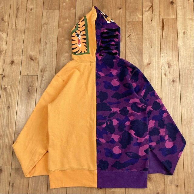 Bape BAPE Tiger Shark full zip hoodie purple camo a bathing ape Size US M / EU 48-50 / 2 - 5 Thumbnail