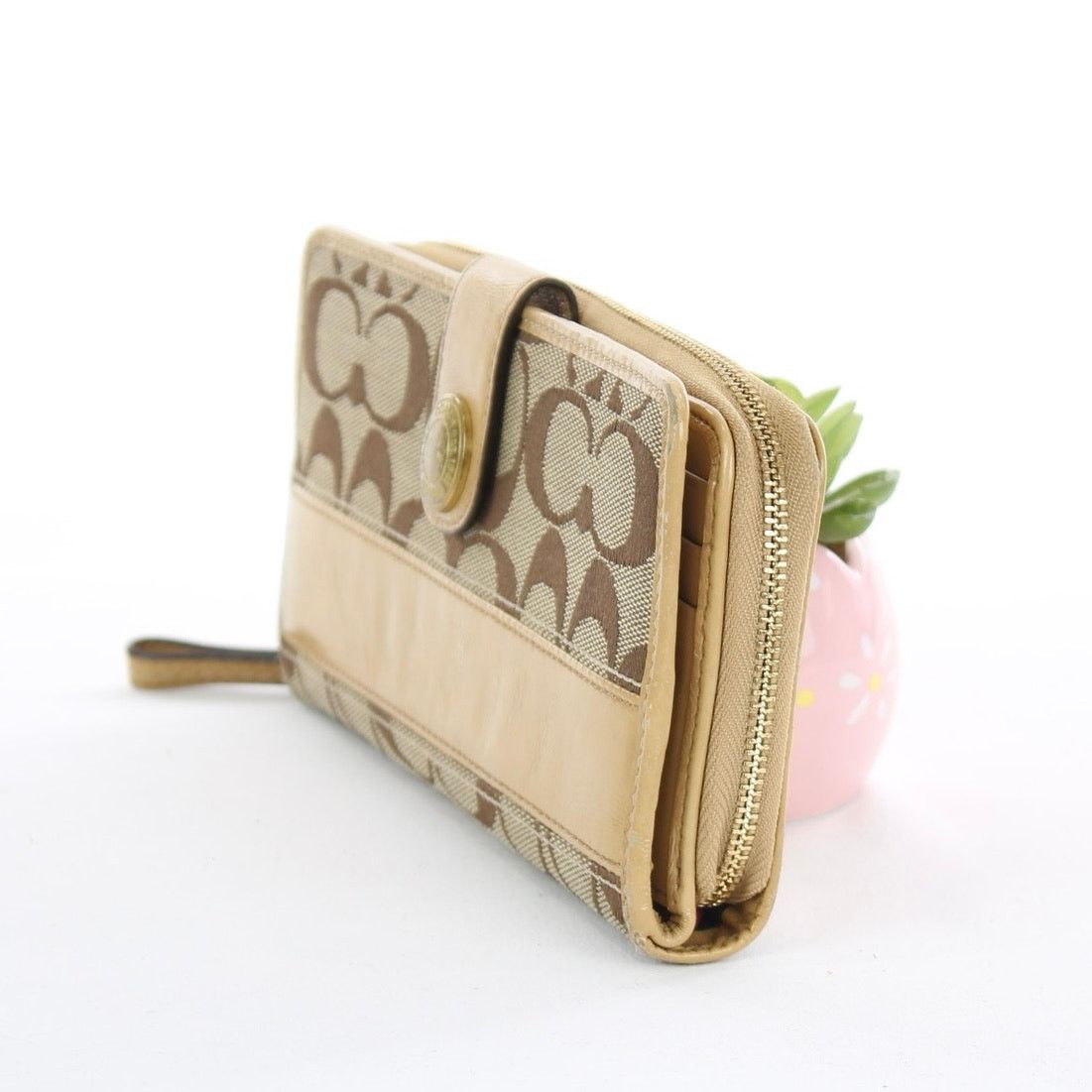 Coach Coach Signature Stripe Checkbook Wallet Size ONE SIZE - 3 Thumbnail