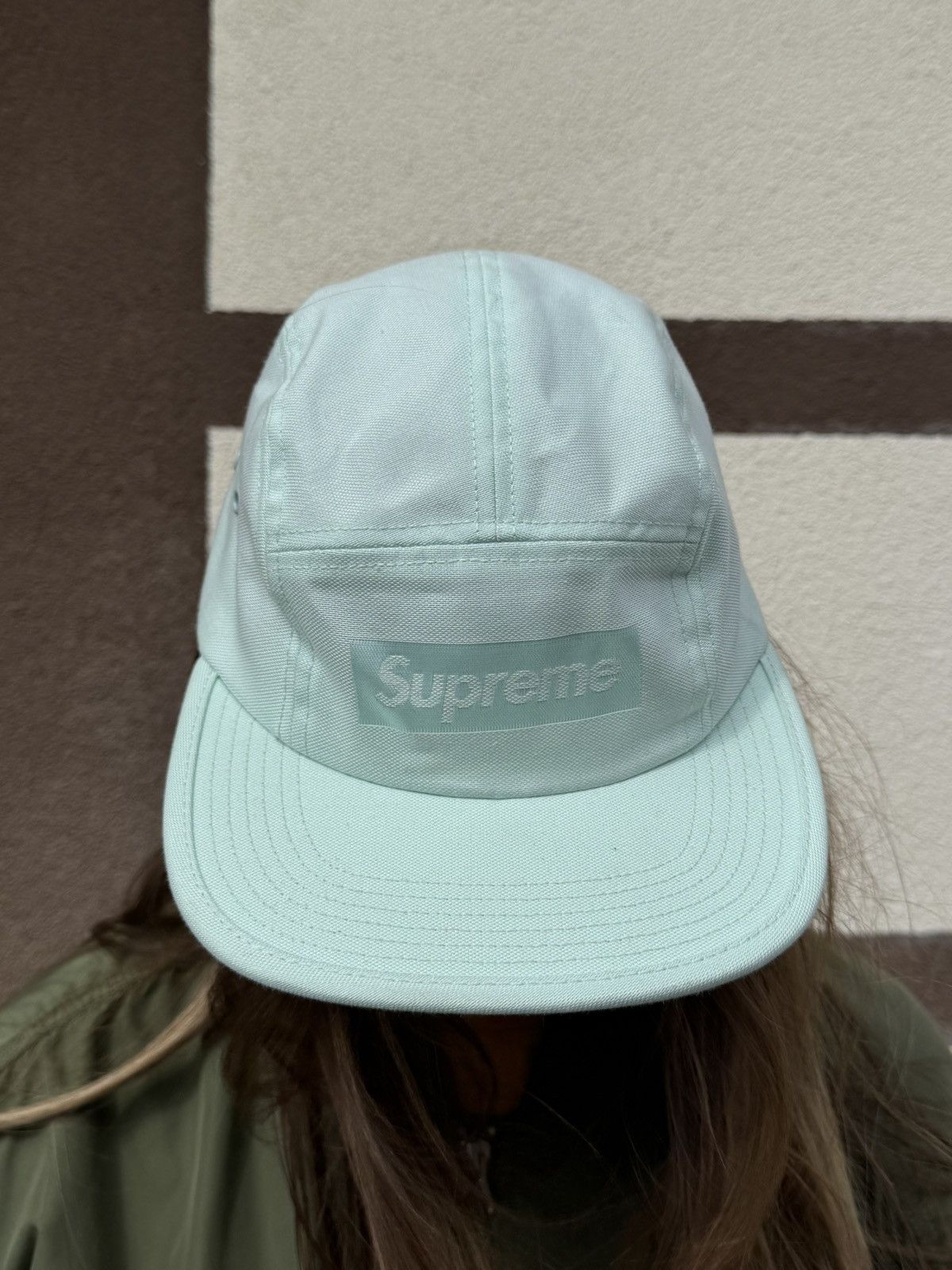 Supreme Supreme Jacquard Box Logo Camp Cap 5 Panel Turquoise Size ONE SIZE - 6 Thumbnail
