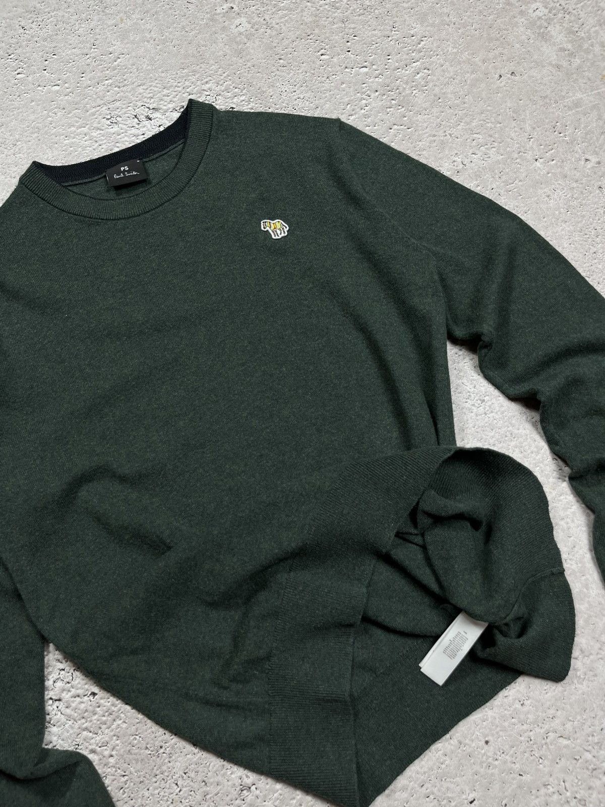Paul Smith PS Paul Smith green crewneck cotton sweater with zebra patch Size US M / EU 48-50 / 2 - 11 Thumbnail