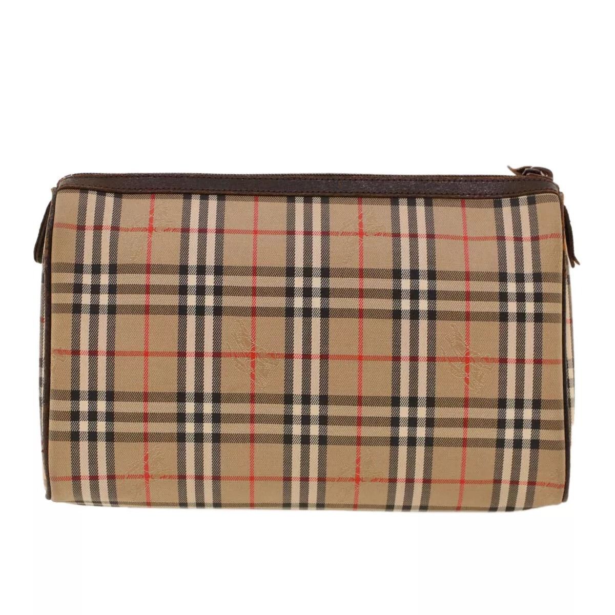 Burberry Burberrys Nova Check Clutch Bag Nylon Beige Auth Size ONE SIZE - 2 Thumbnail
