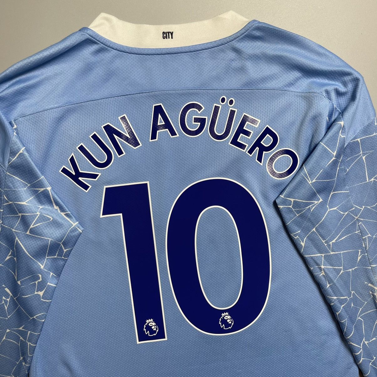 Puma × Vintage MAN CITY PUMA 2020/2021 FOOTBALL HOME JERSEY #10 AGUERO Size US M / EU 48-50 / 2 - 14 Thumbnail