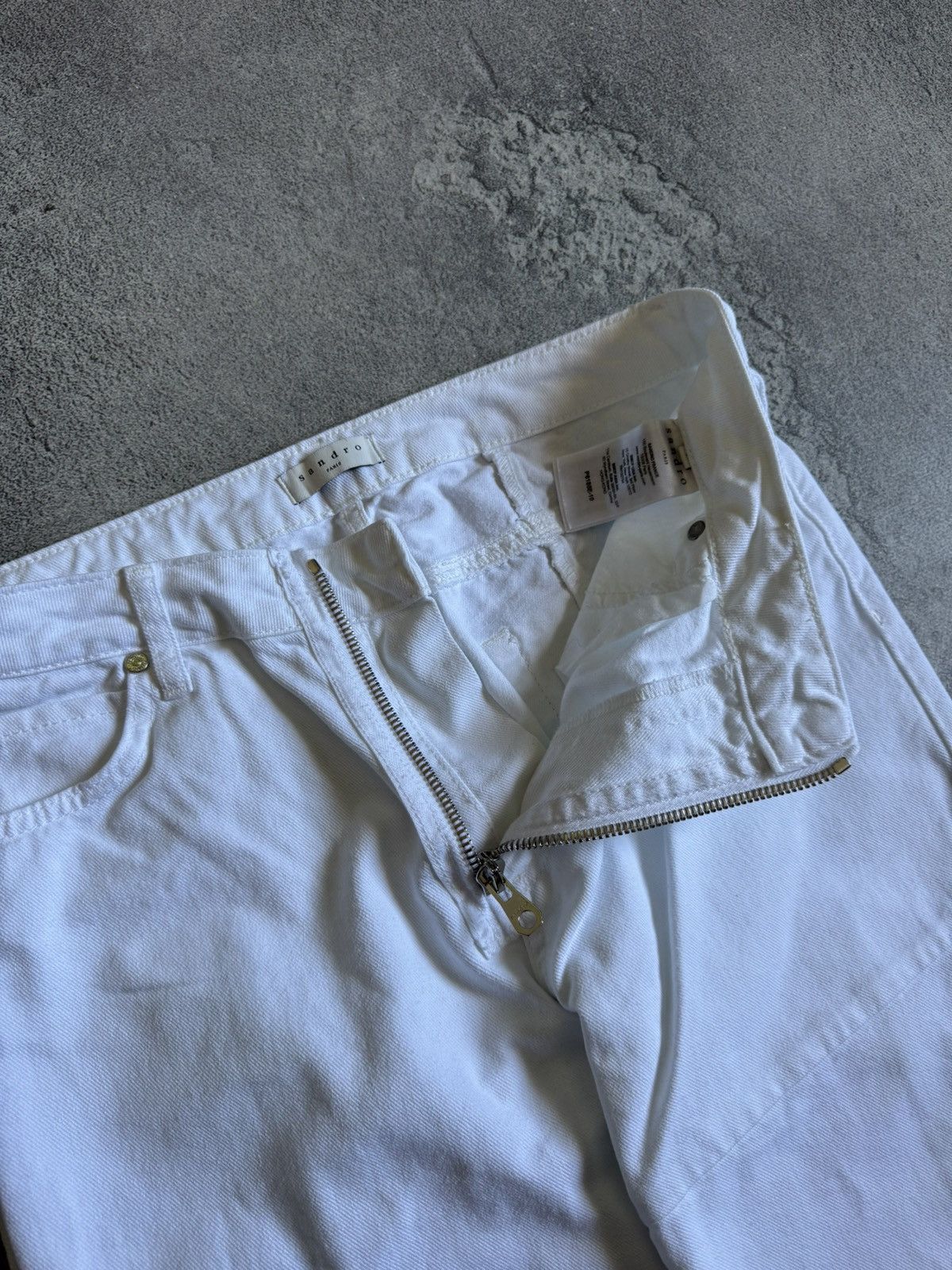 Sandro Sandro Paris White Slim Fit Tapered Denim Jeans Size 40 Size 27" / US 4 / IT 40 - 7 Thumbnail