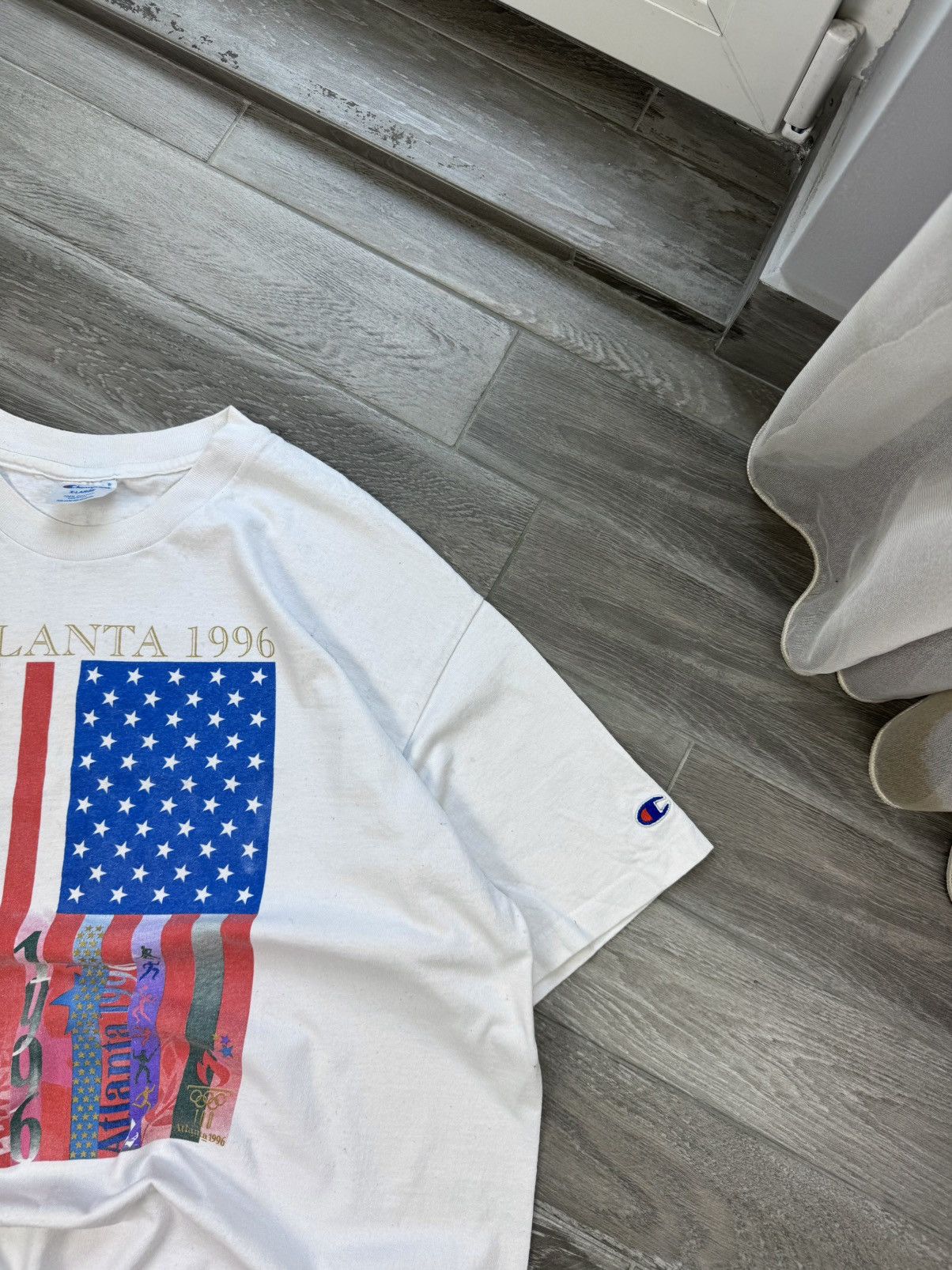 Champion Vintage 1996 Atlanta Olympic Games Champion T Shirt Tee Size US XL / EU 56 / 4 - 4 Thumbnail