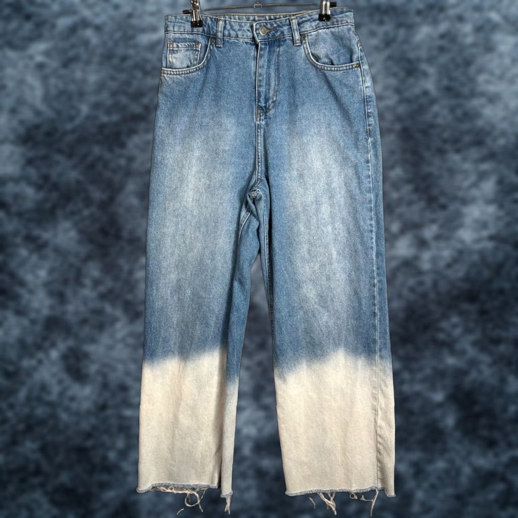 Nasty Gal Nasty Gal Ombre Dip Dye Denim Jeans Straight Leg High Waist Womens Size 6 Blue 100% Cotton 5-Pocket Inseam 28 in Rise High Vintage No Mens Womens Size 28" / US 6 / IT 42 - 1 Thumbnail