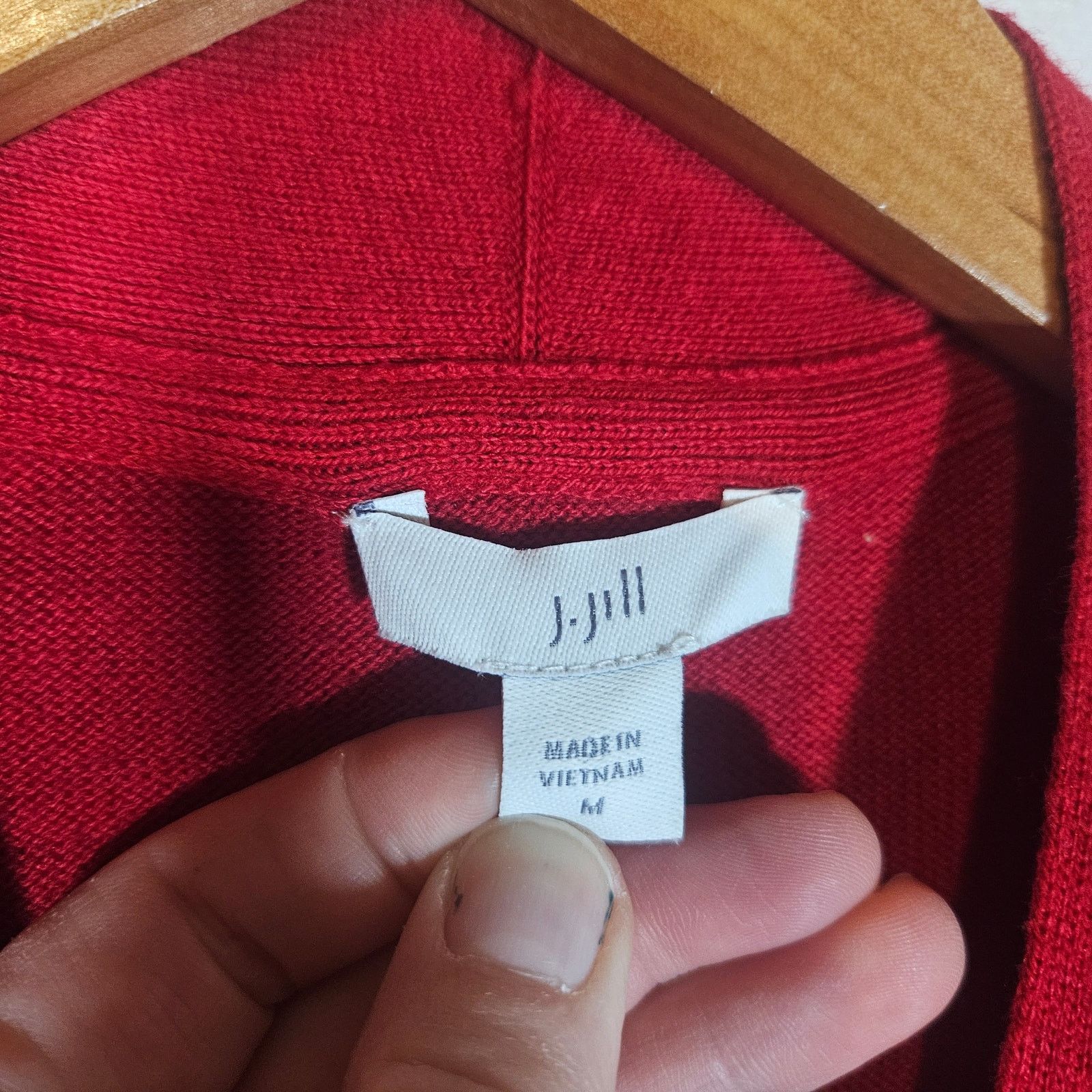 Other J. Jill Red Women's Open Front Cardigan Sweater Size M / US 6-8 / IT 42-44 - 3 Thumbnail