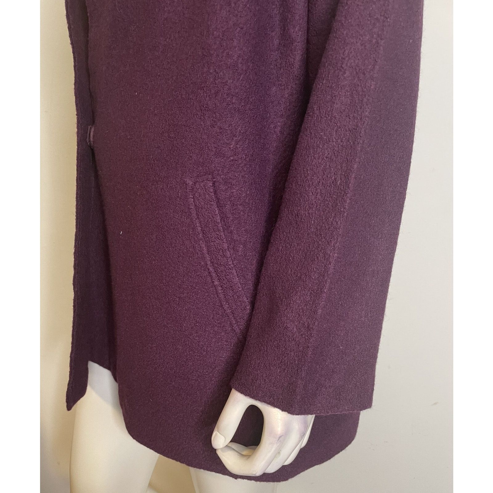 Eileen Fisher Eileen Fisher Plum Boiled Wool Kimono Jacket L NWT $348 Size L / US 10 / IT 46 - 3 Thumbnail