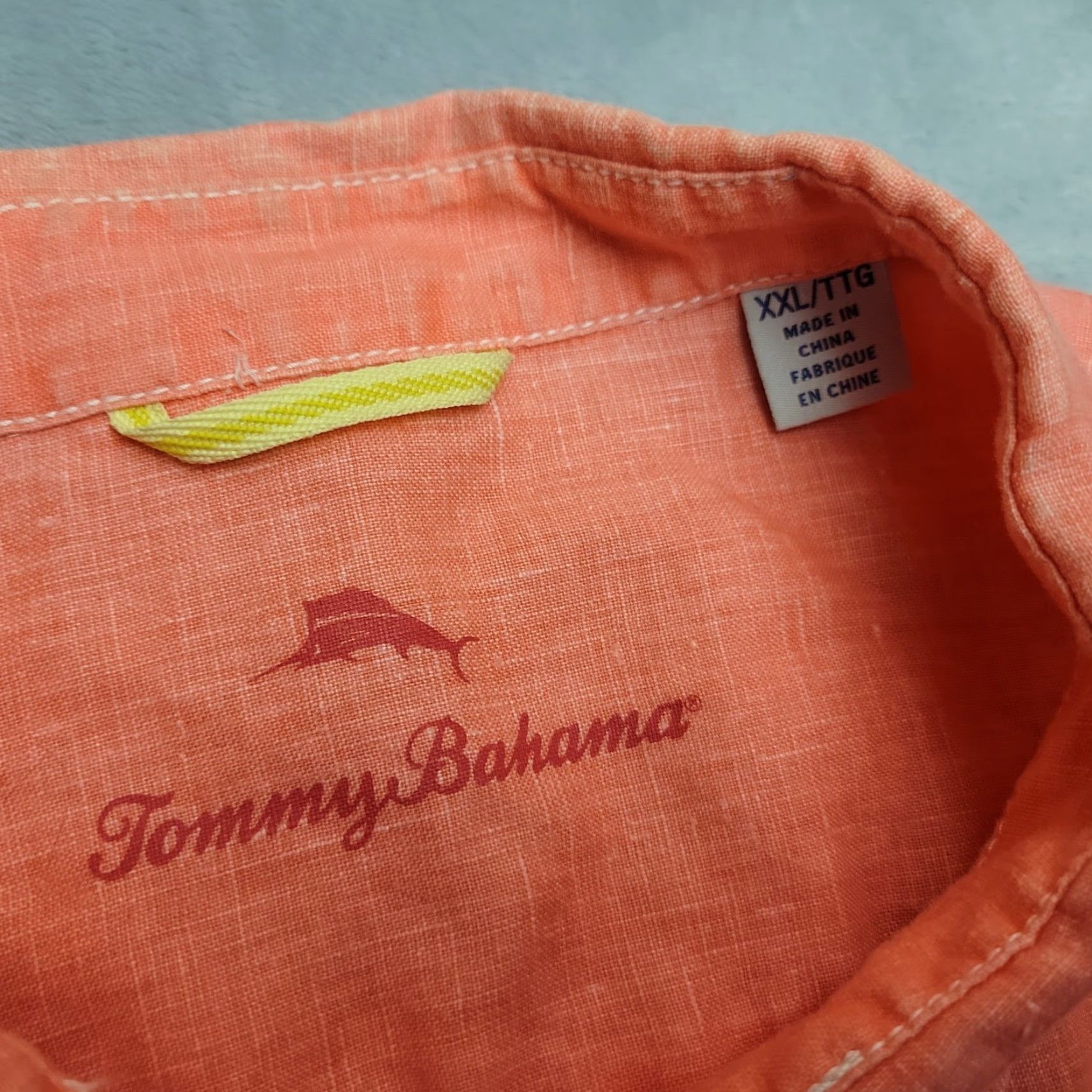 Tommy Bahama Tommy Bahama Shirt Mens XXL Coral Orange Linen Short Sleeve Casual Resort Beach Shirt Mens Size US XXL / EU 58 / 5 - 3 Thumbnail