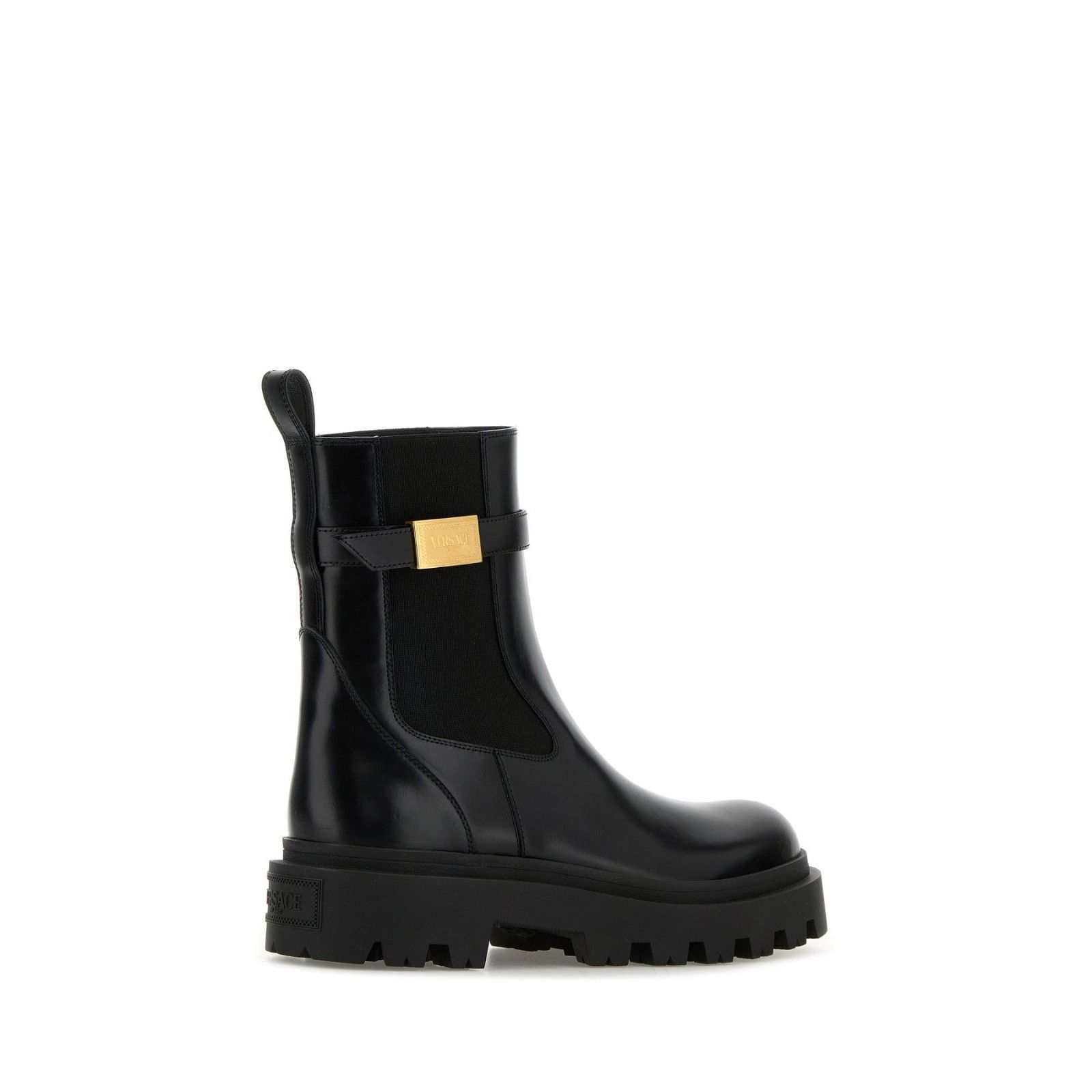 Versace VERSACE Alba Black Leather Ankle Boots New & Authentic (Wome Size US 7 / IT 37 - 3 Thumbnail