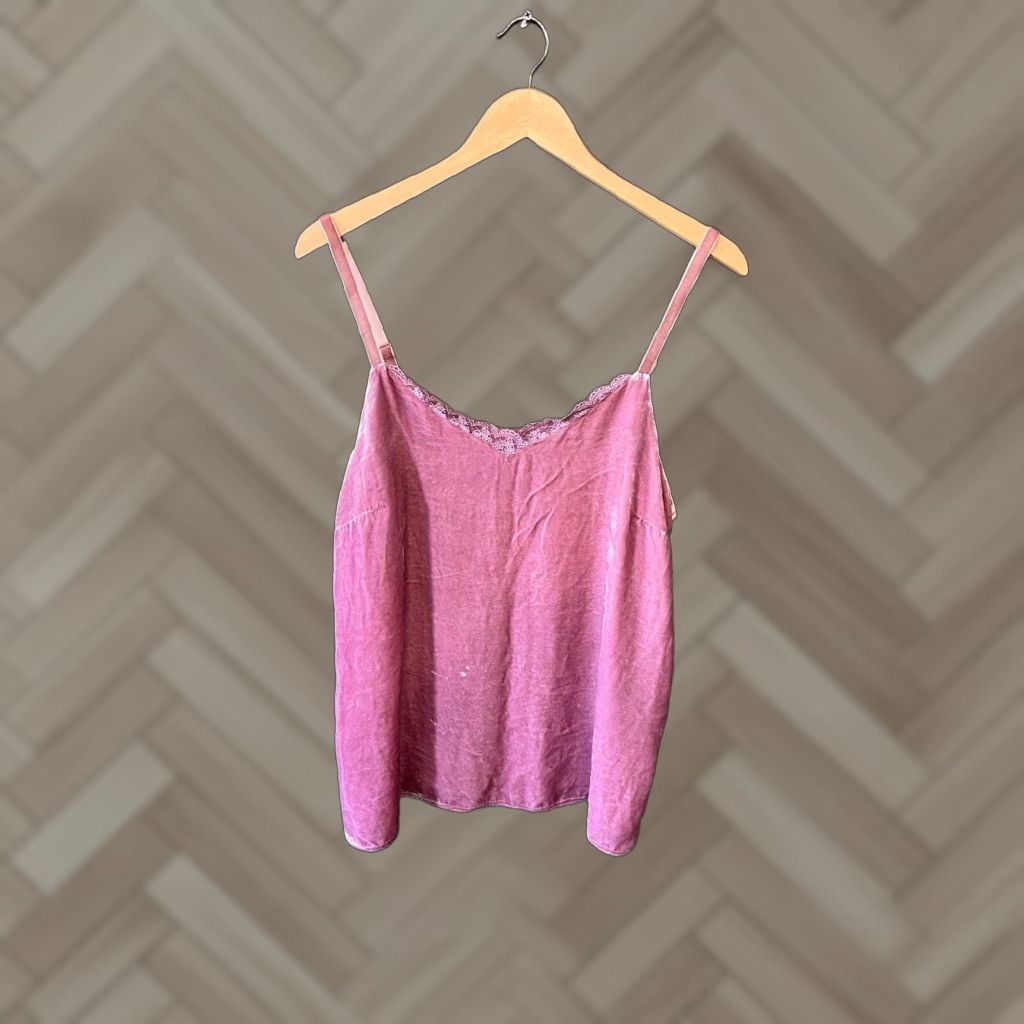 Vintage Sundance Tank Top Women M Pink Velvet Lace Details Medium Size M / US 6-8 / IT 42-44 - 1 Thumbnail