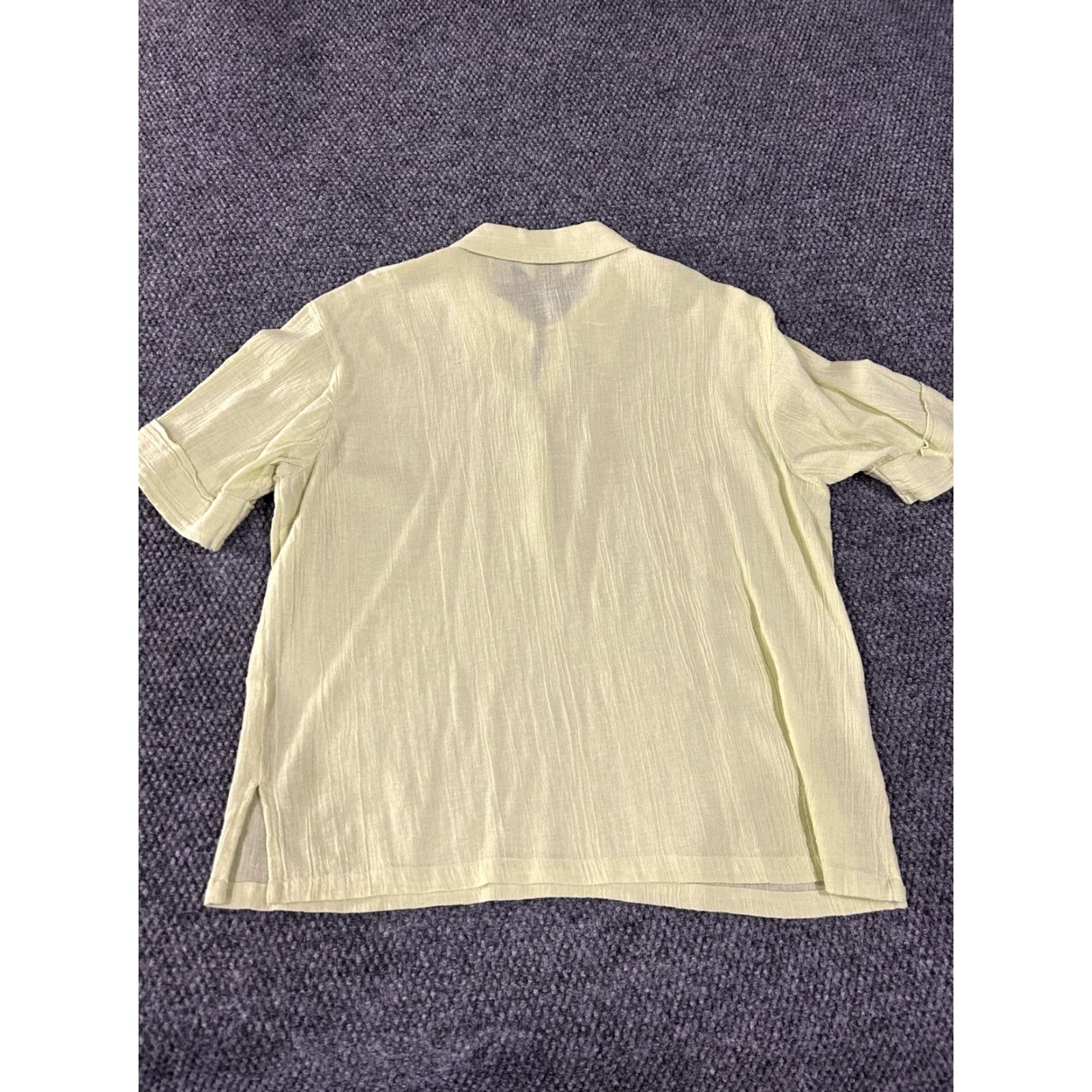 Orvis Orvis Shirt Womens Medium Light Yellow Textured Cotton Short Sleeve Pullover Size M / US 6-8 / IT 42-44 - 7 Thumbnail