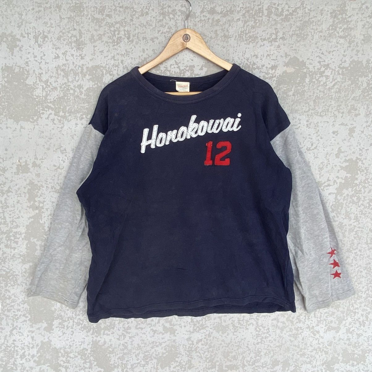 Vintage Honokowai Printed Crewneck Sweatshirt Navy Blue Sz L