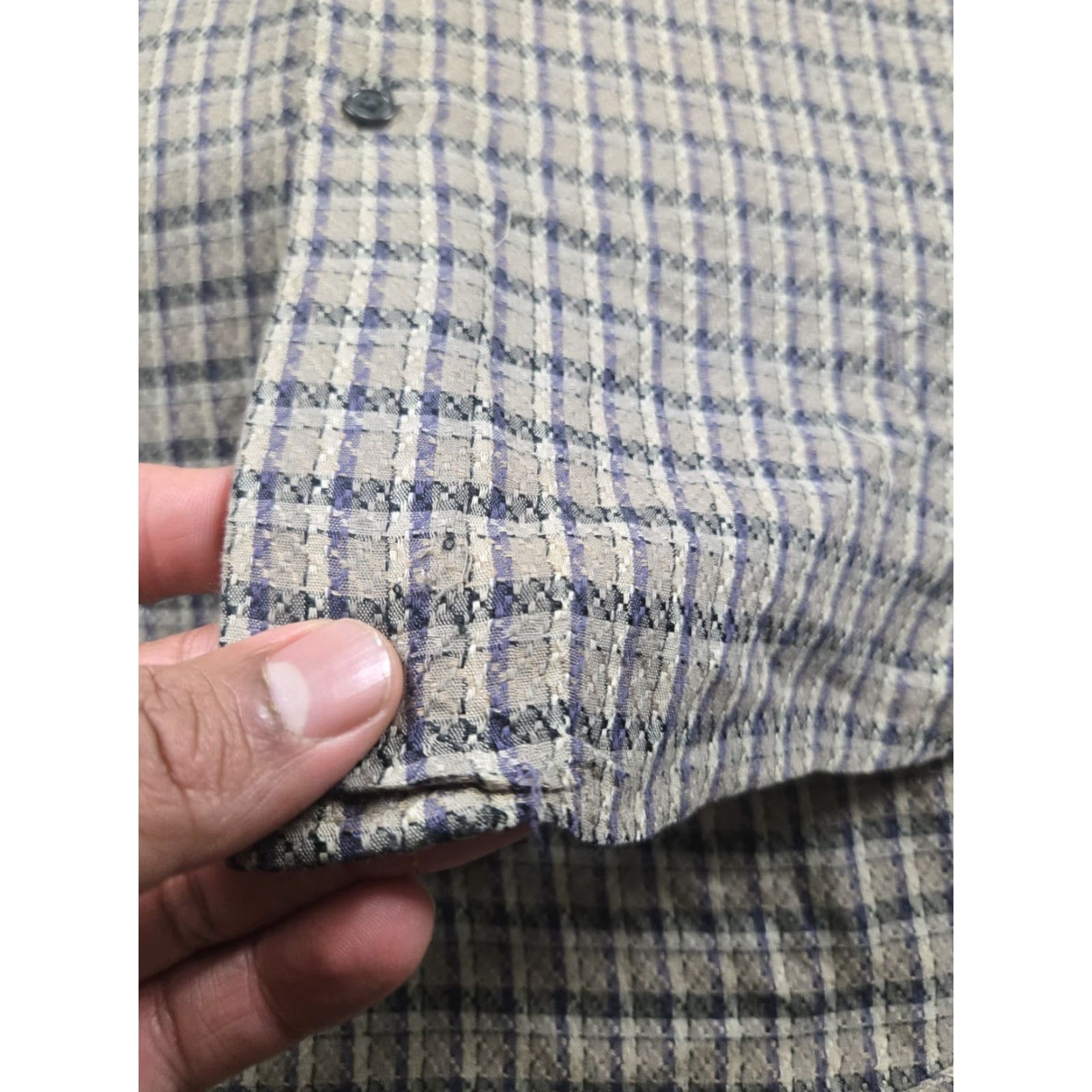 Vintage VINTAGE Tundra Shirt Men XL Yellow Beige Plaid Button-Up Long Sleeve Rayon Blend/Cotton Brown Size US XL / EU 56 / 4 - 4 Thumbnail