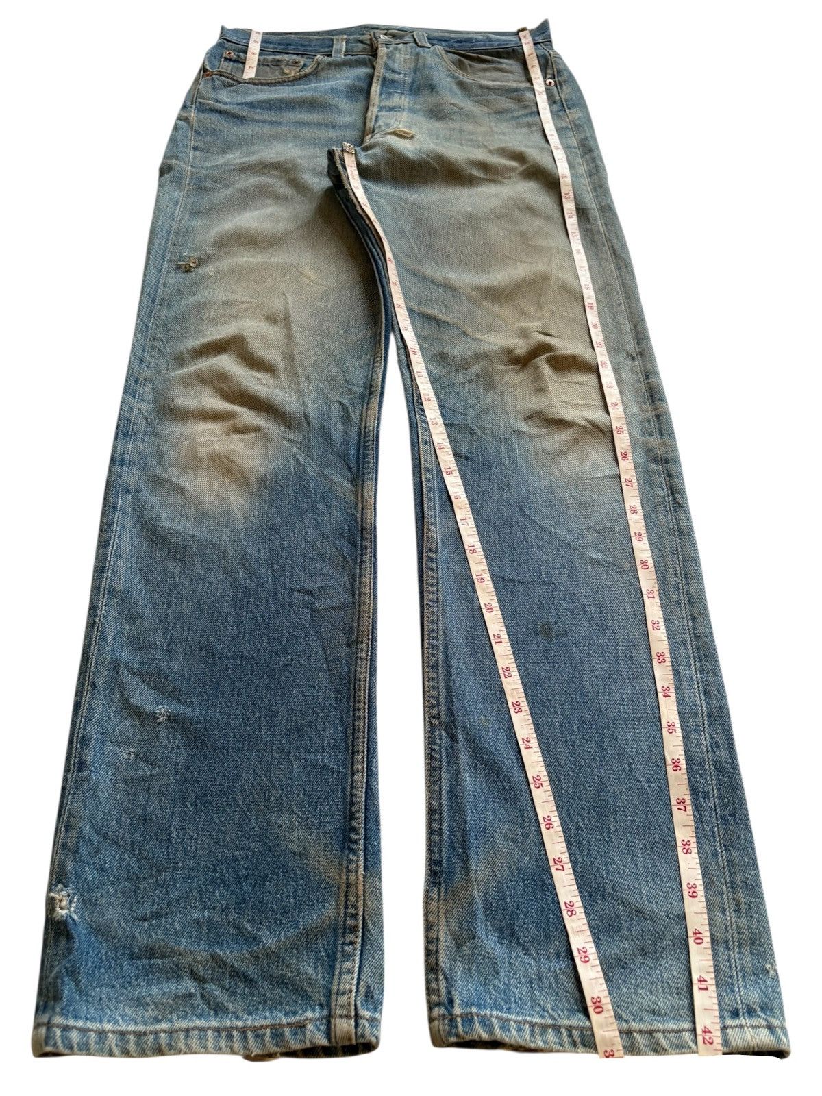 LVC × Levi's × Levi's Vintage Clothing Vintage 90s Levis 501 Mud Wash Distress Rip Loose Jean Size US 31 - 12 Thumbnail