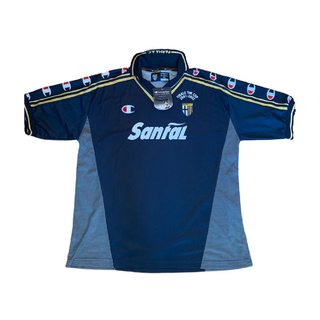 2001 Champion Parma Ac Shirt Tim Cup Away Vintage Football