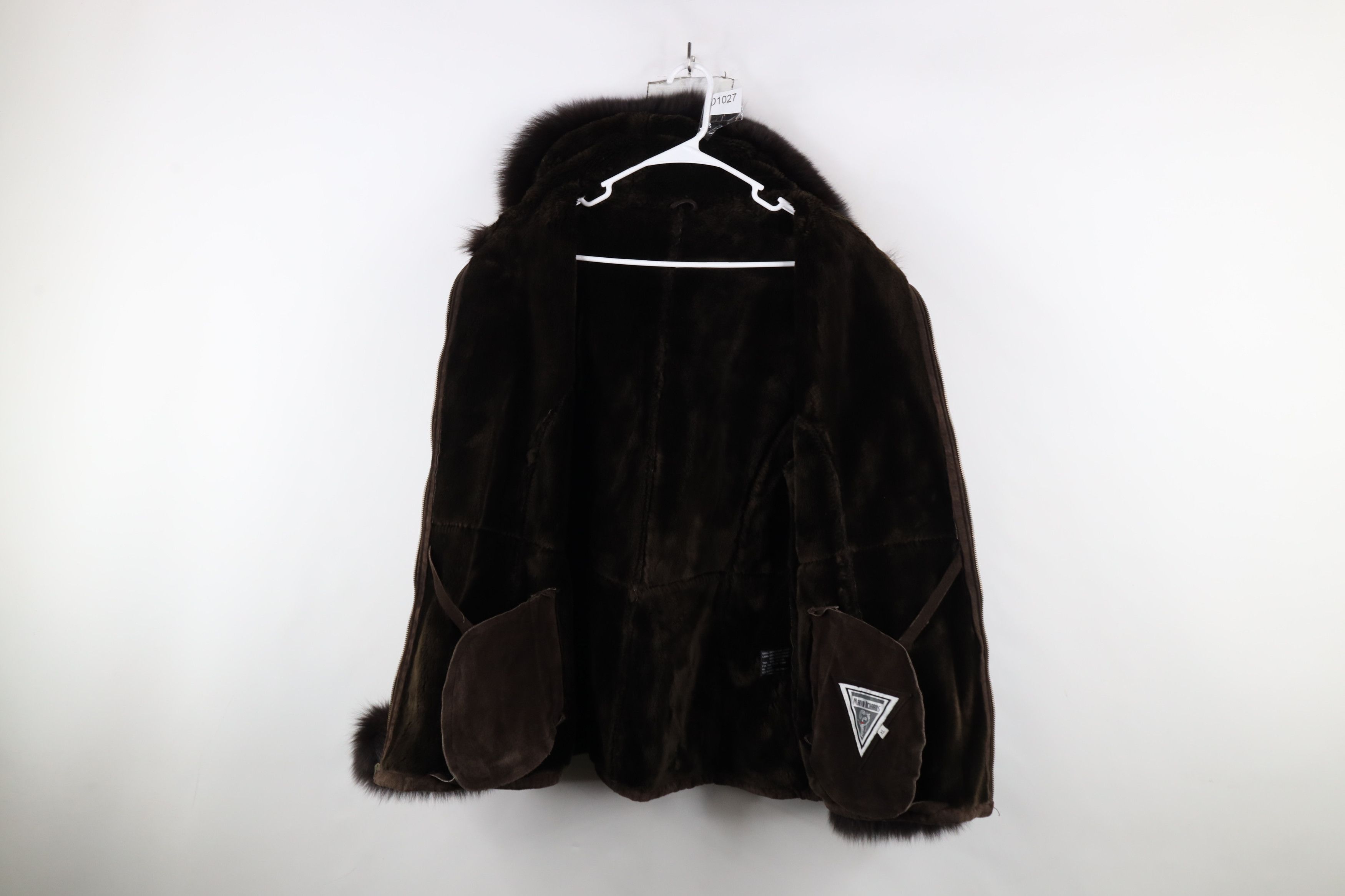 Vintage Vintage 90s Fox Trim Suede Leather Hooded Penny Lane Jacket Size XL / US 12-14 / IT 48-50 - 8 Thumbnail