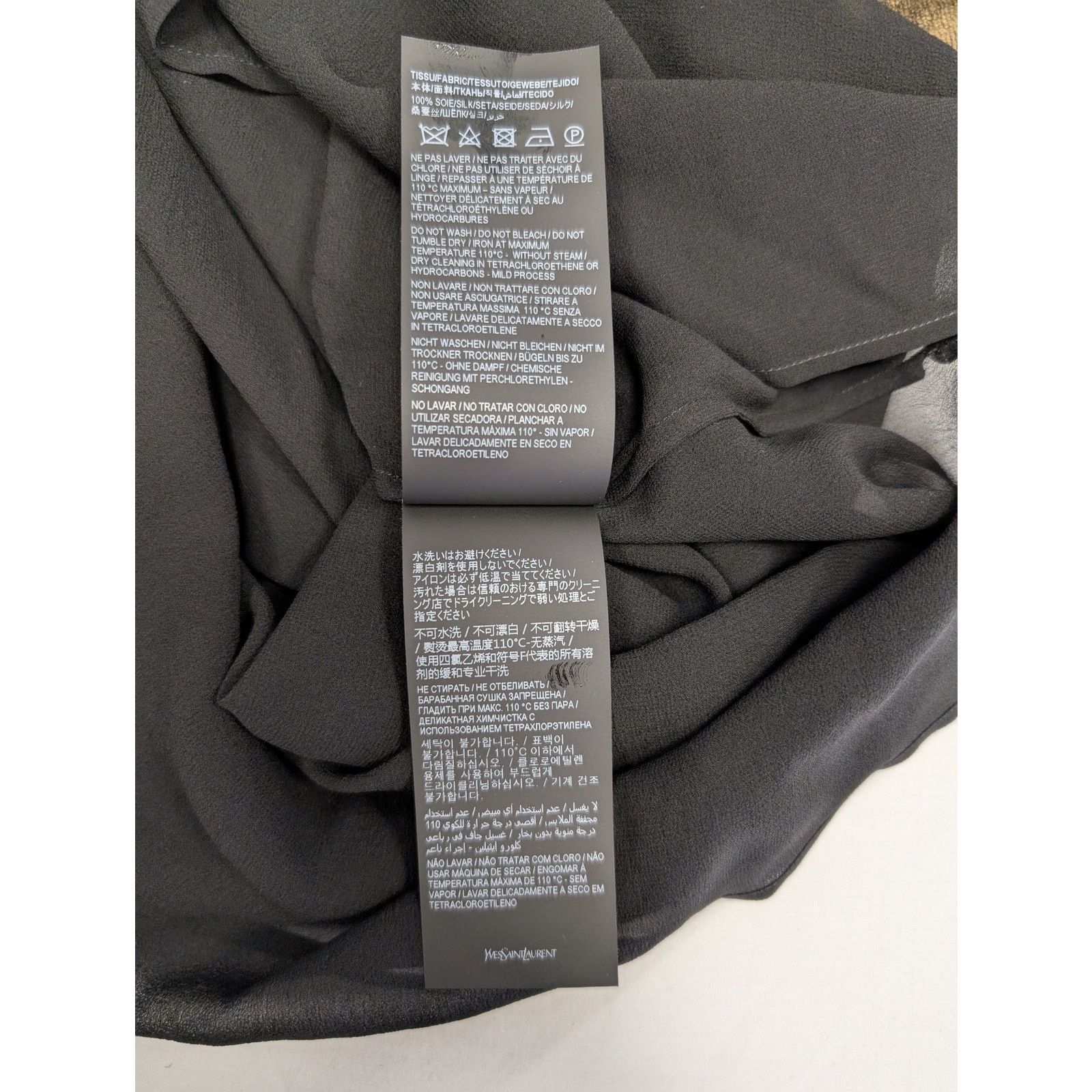 Saint Laurent Paris o1rshd1 Chemise Detail Ragla Georgette De Soie Lavee Shirt Size US M / EU 48-50 / 2 - 13 Thumbnail
