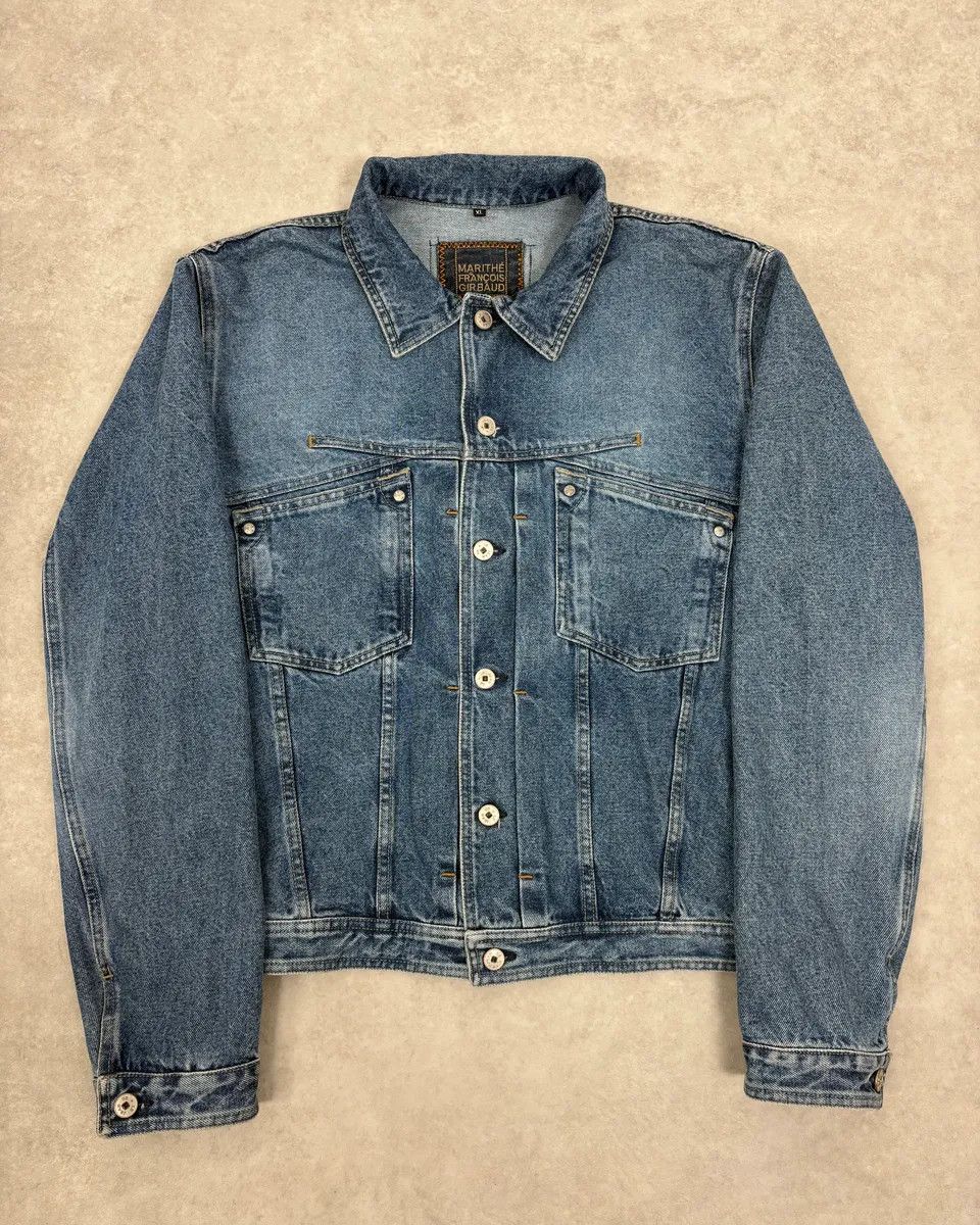 1990s Marithé + François Girbaud Blue Structured Denim Jacket