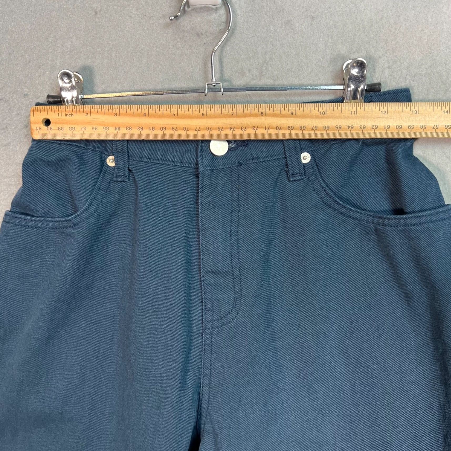 Vintage Out Of Trend Blue High-Waisted Wide-Leg Cotton Pants Womens Size S Size 28" / US 6 / IT 42 - 5 Thumbnail