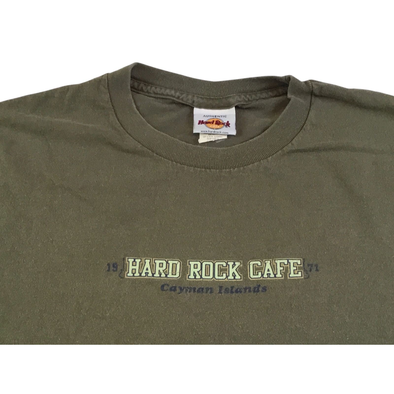 Hard Rock Cafe Hard Rock Cafe Cayman Islands Vintage T-Shirt Green X-Large Size US XL / EU 56 / 4 - 3 Thumbnail