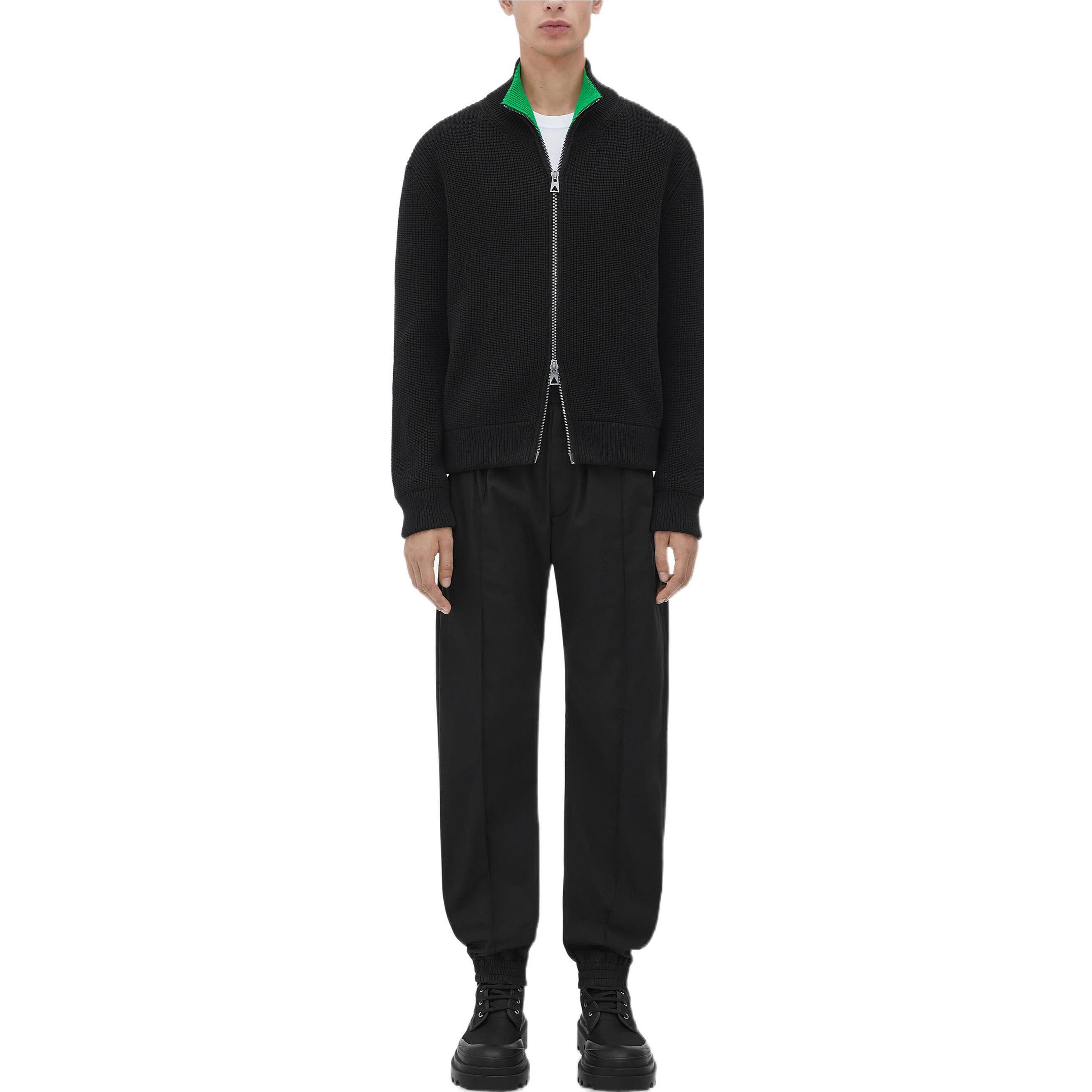 Bottega Veneta o1bcso1str0725 Ribbed Cotton Cardigan in Black Size US XL / EU 56 / 4 - 2 Thumbnail