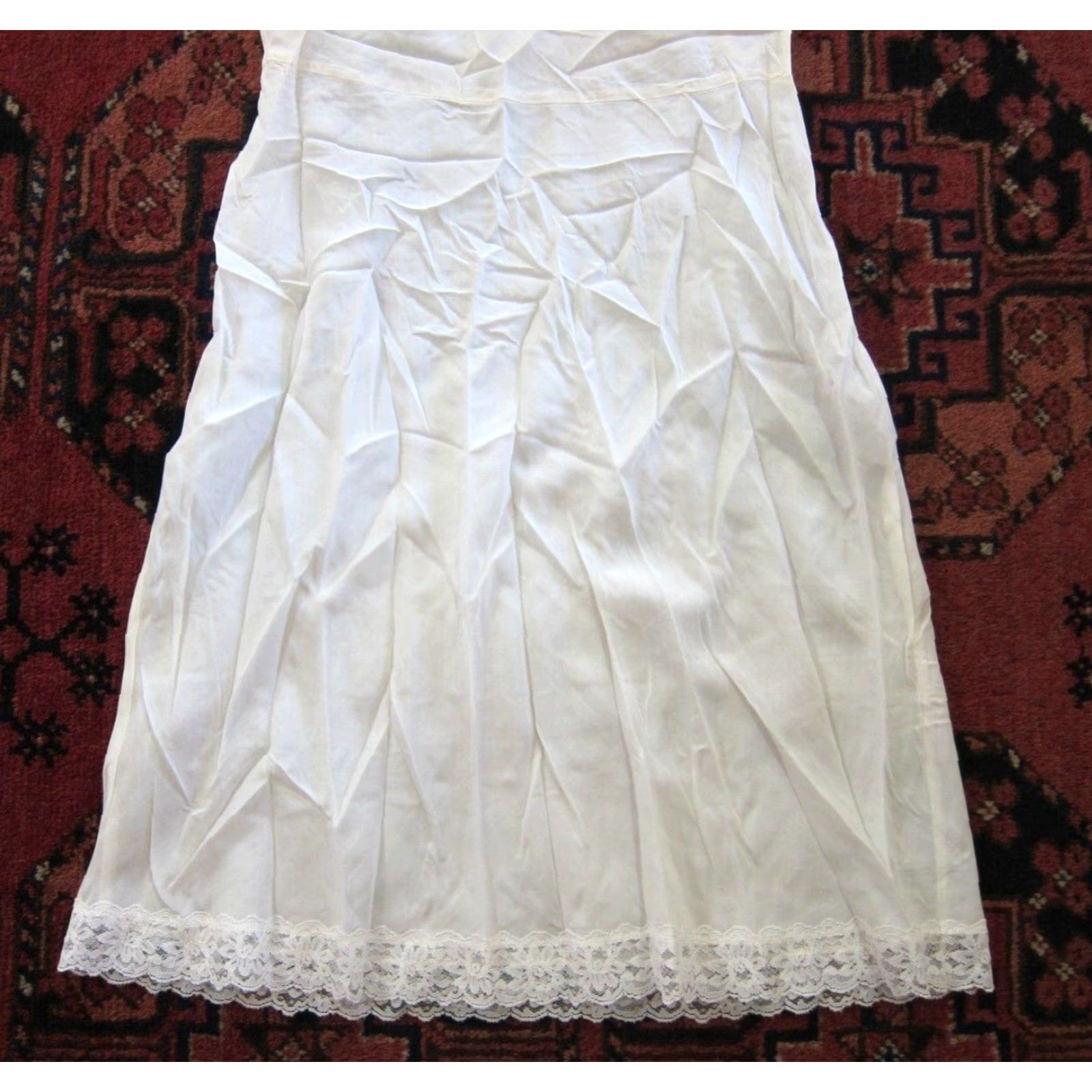Vintage VINTAGE Lady Lynne Ivory Lace Spaghetti Strap Long Slip Nightgown Dress Medium Size M / US 6-8 / IT 42-44 - 7 Thumbnail