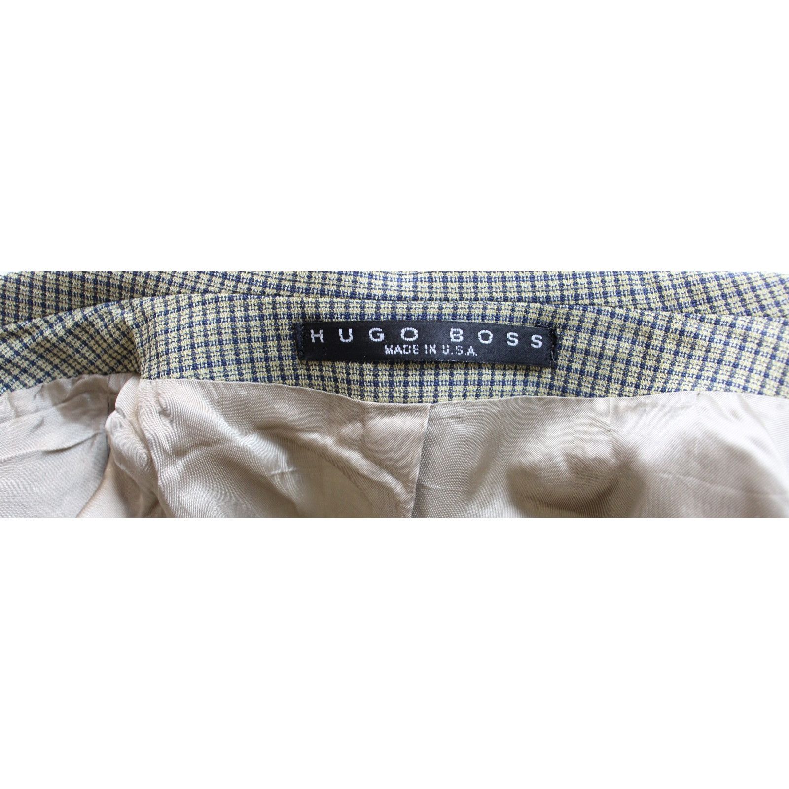 Hugo Boss Hugo Boss Blazer Mens 40R Checkered 100% Wool 2 Button Size 40R - 5 Thumbnail
