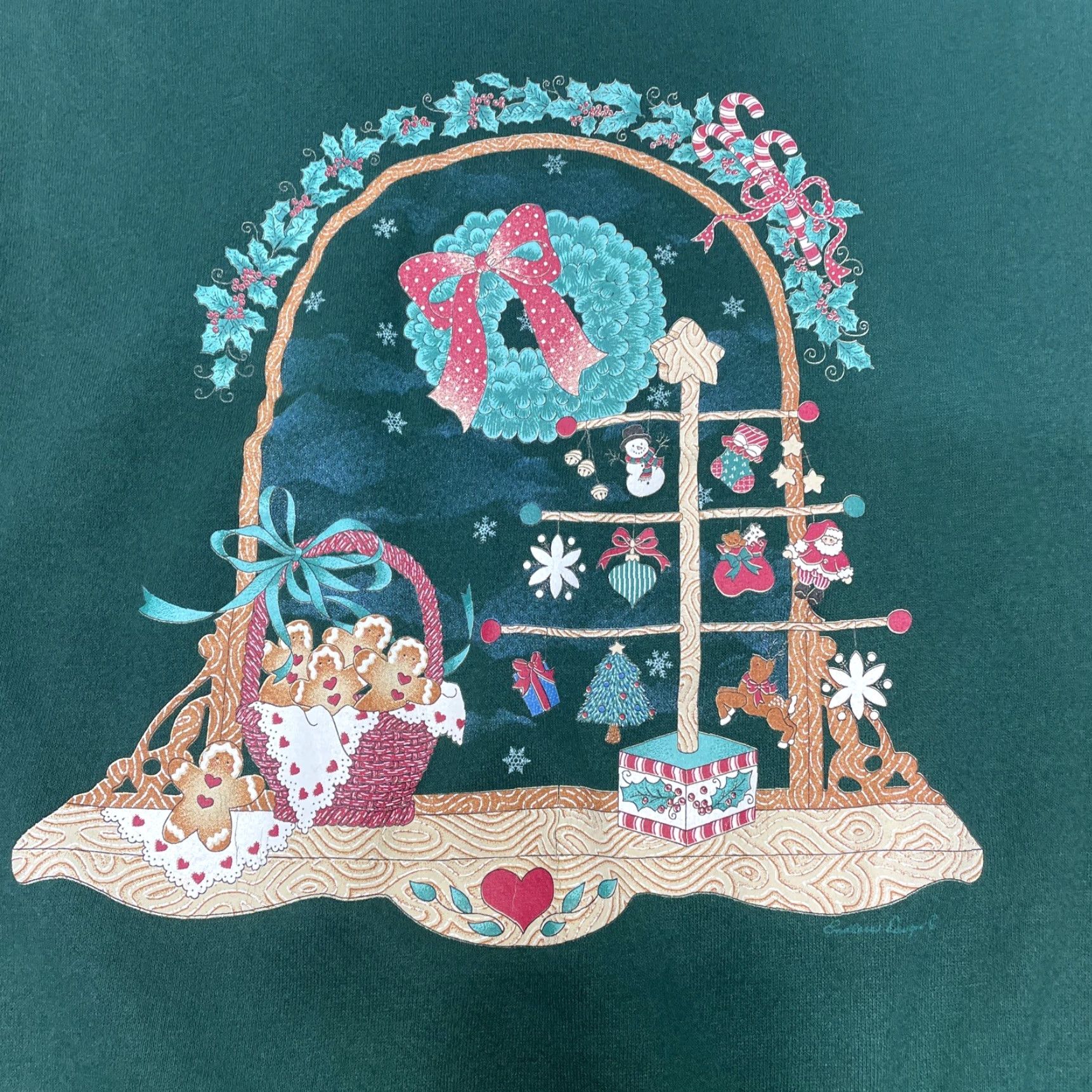 Vintage VINTAGE Willow Bay Christmas Sweatshirt Pullover Women Large Green Activewear Size L / US 10 / IT 46 - 2 Thumbnail