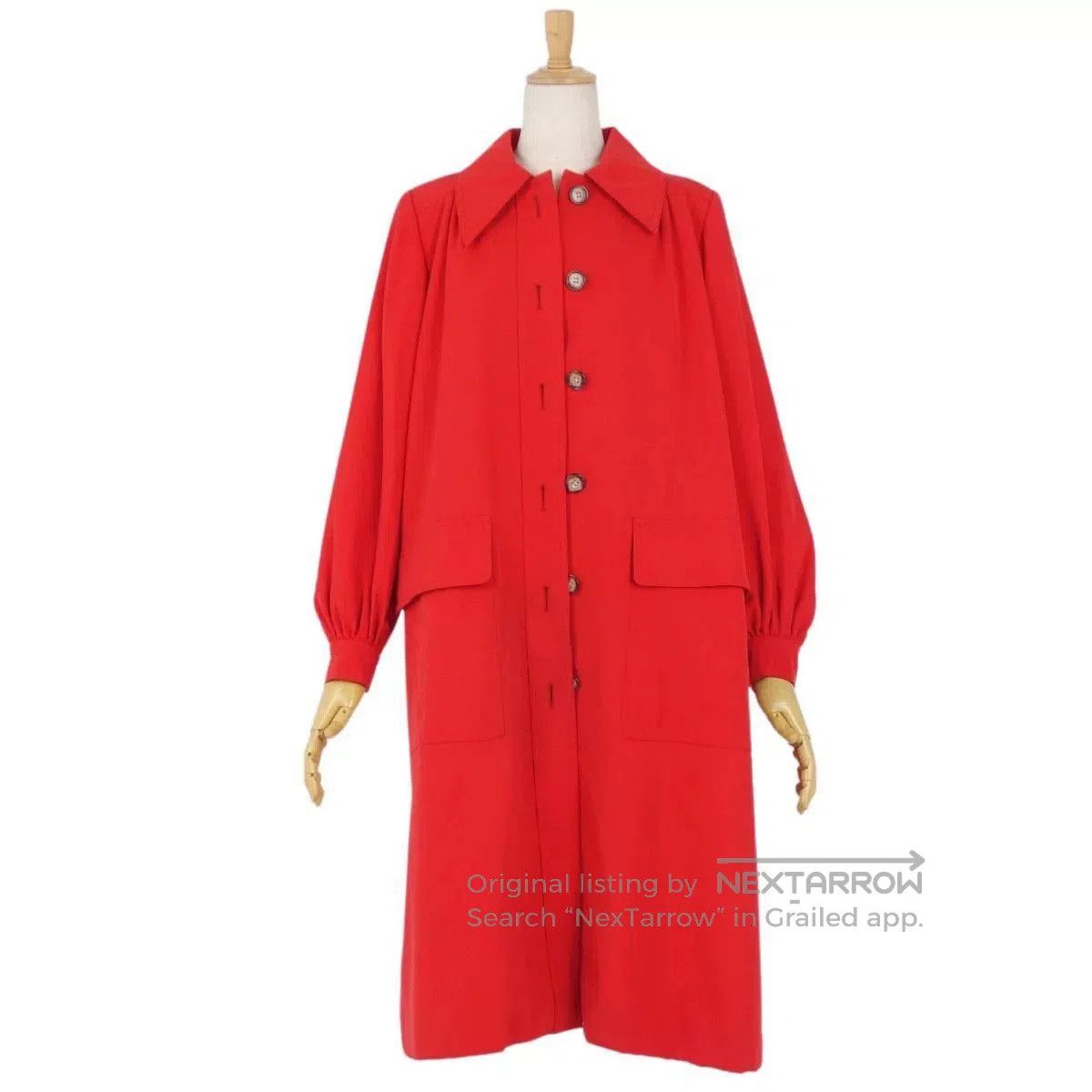 Saint Laurent Paris Yves Saint Laurent Red Long Coat. Size S / US 4 / IT 40 - 4 Thumbnail
