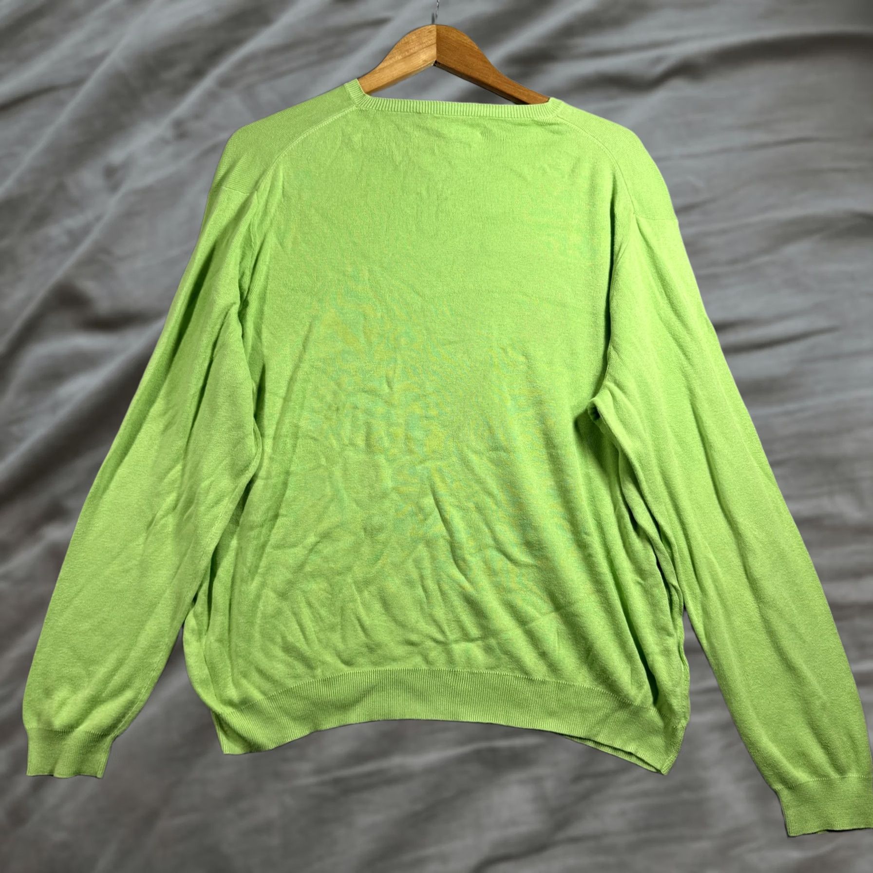 Polo Ralph Lauren VINTAGE Polo Ralph Lauren Sweater Mens XL Green V-Neck 100% Pima Cotton Pullover Knit Size US XL / EU 56 / 4 - 1 Thumbnail