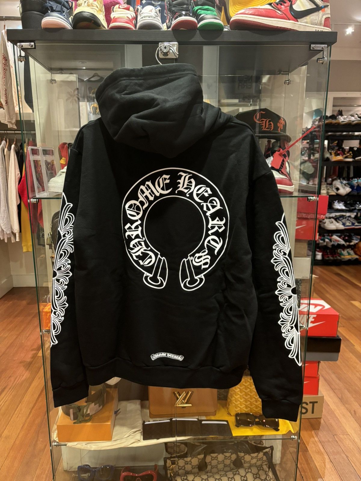Chrome Hearts Chrome Hearts Floral Horseshoe Hoodie Black