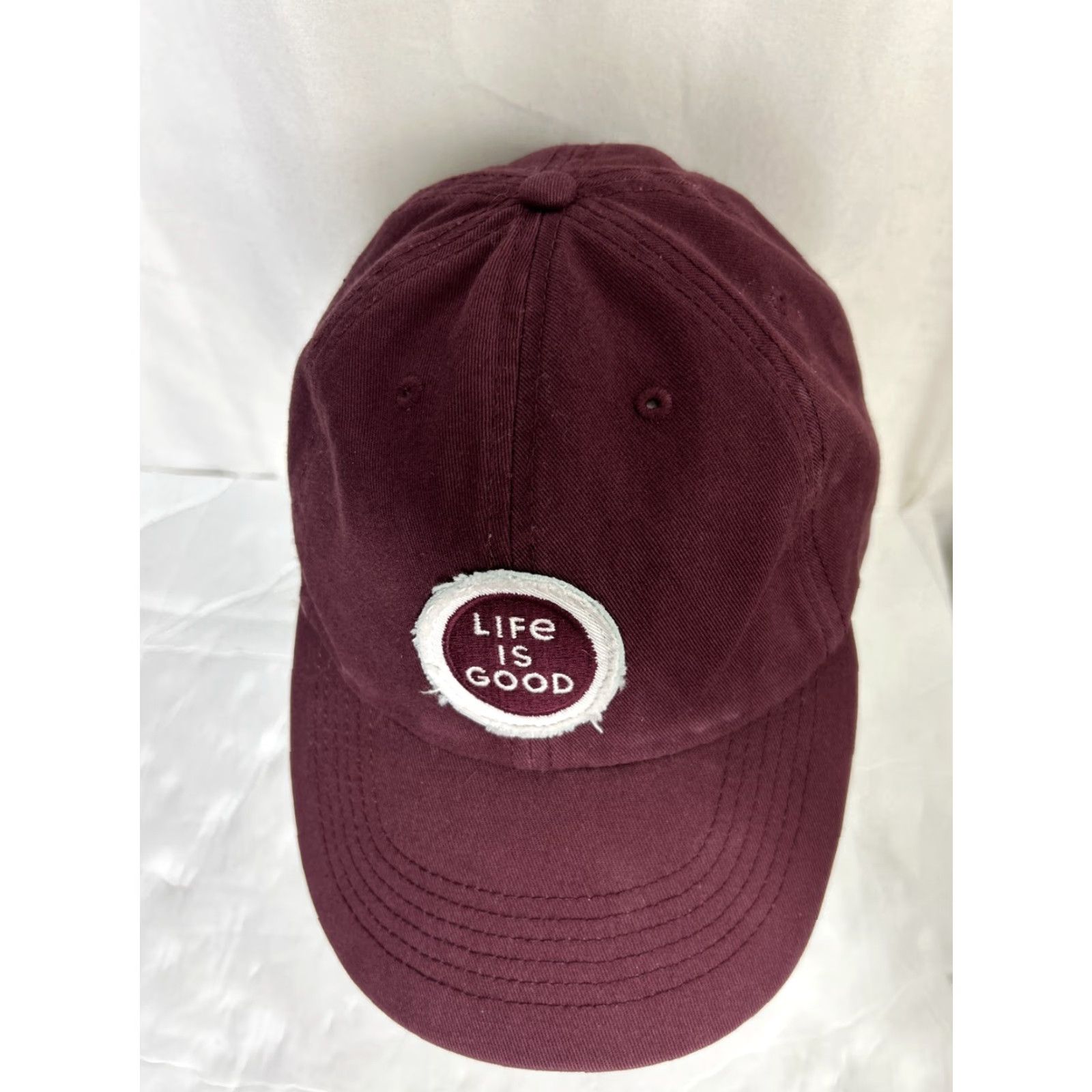 Life is Good Life Is Good Baseball Cap Mens One Size Adjustable Maroon White Dad Hat / Cap Size ONE SIZE - 5 Thumbnail