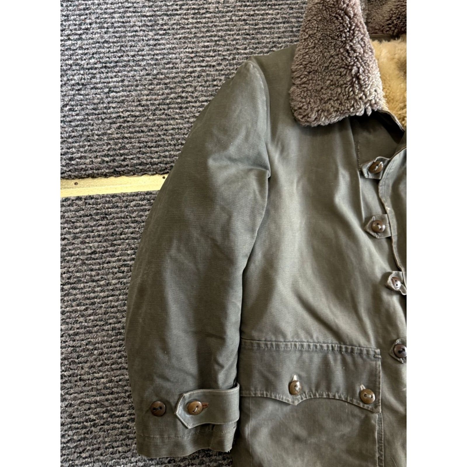 Vintage VTG Mats Larsson Coat M/L Swedish Army Military Sheepskin Parka WWII Mens Jacket Coat Long Green Size US M / EU 48-50 / 2 - 4 Thumbnail