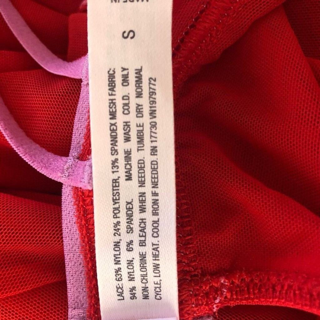 Vintage Auden Intimates Babydoll Padded bra Sheer Lace Mesh Red sz S Size ONE SIZE - 15 Thumbnail