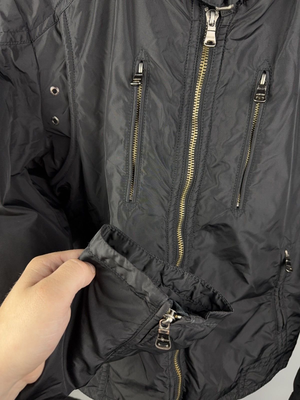 Hugo Boss Hugo Boss Black Moto Jacket Nylon Zip Biker Style Size L Size L / US 10 / IT 46 - 14 Thumbnail