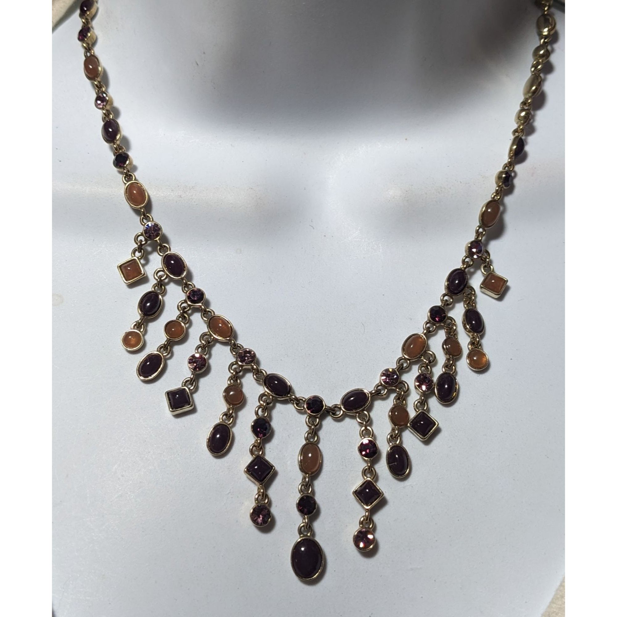 Other Retro Elegant Gold Gemmed Fringe Necklace Size ONE SIZE - 5 Thumbnail