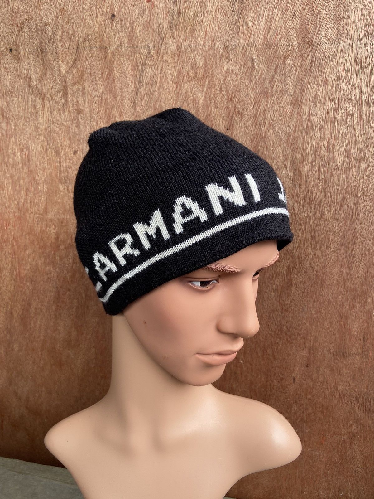 Armani Armani Jeans Spellout Beanie Hat Size ONE SIZE - 2 Thumbnail