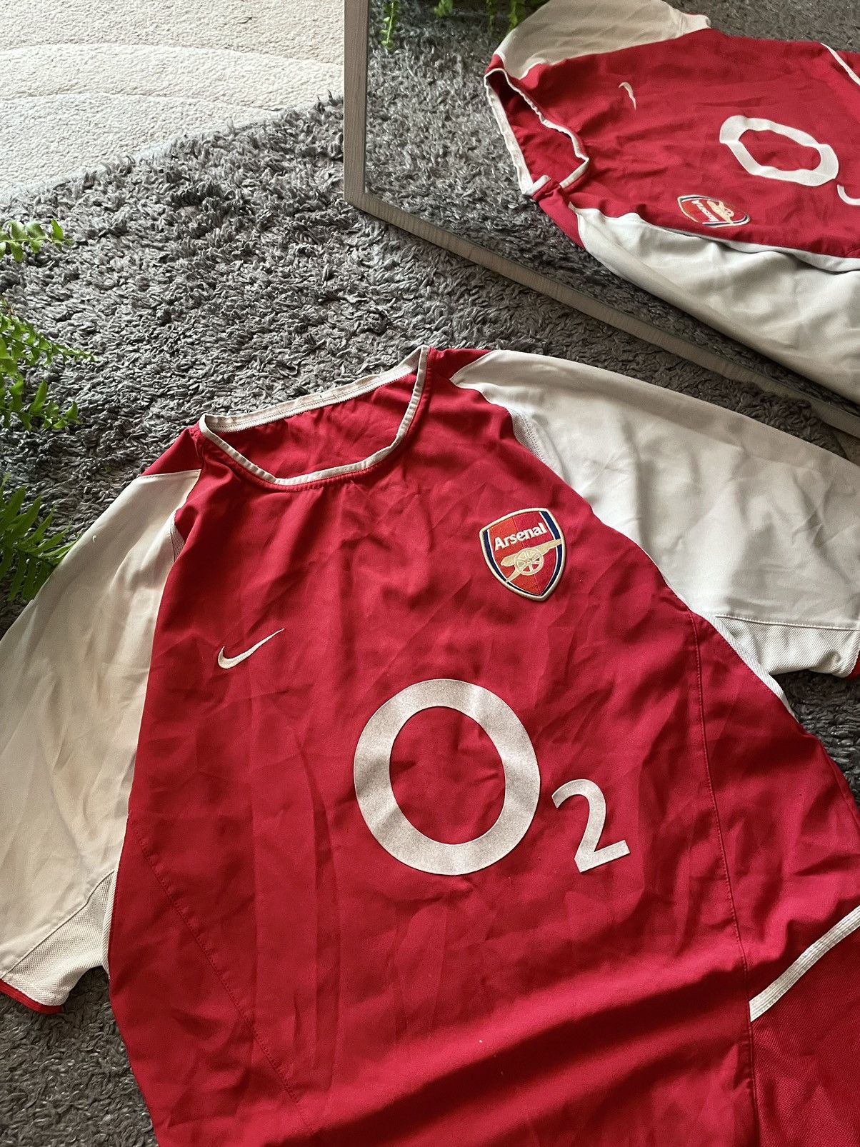 Nike × Vintage 90s Nike Jersey Vintage Streetwear O2 Arsenal Swoosh Rare Size US L / EU 52-54 / 3 - 3 Thumbnail